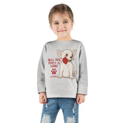 Urban SoulShine & co Kids clothes Heather / 2T All You Need Is Love & a Dog Toddler Long Sleeve Tee