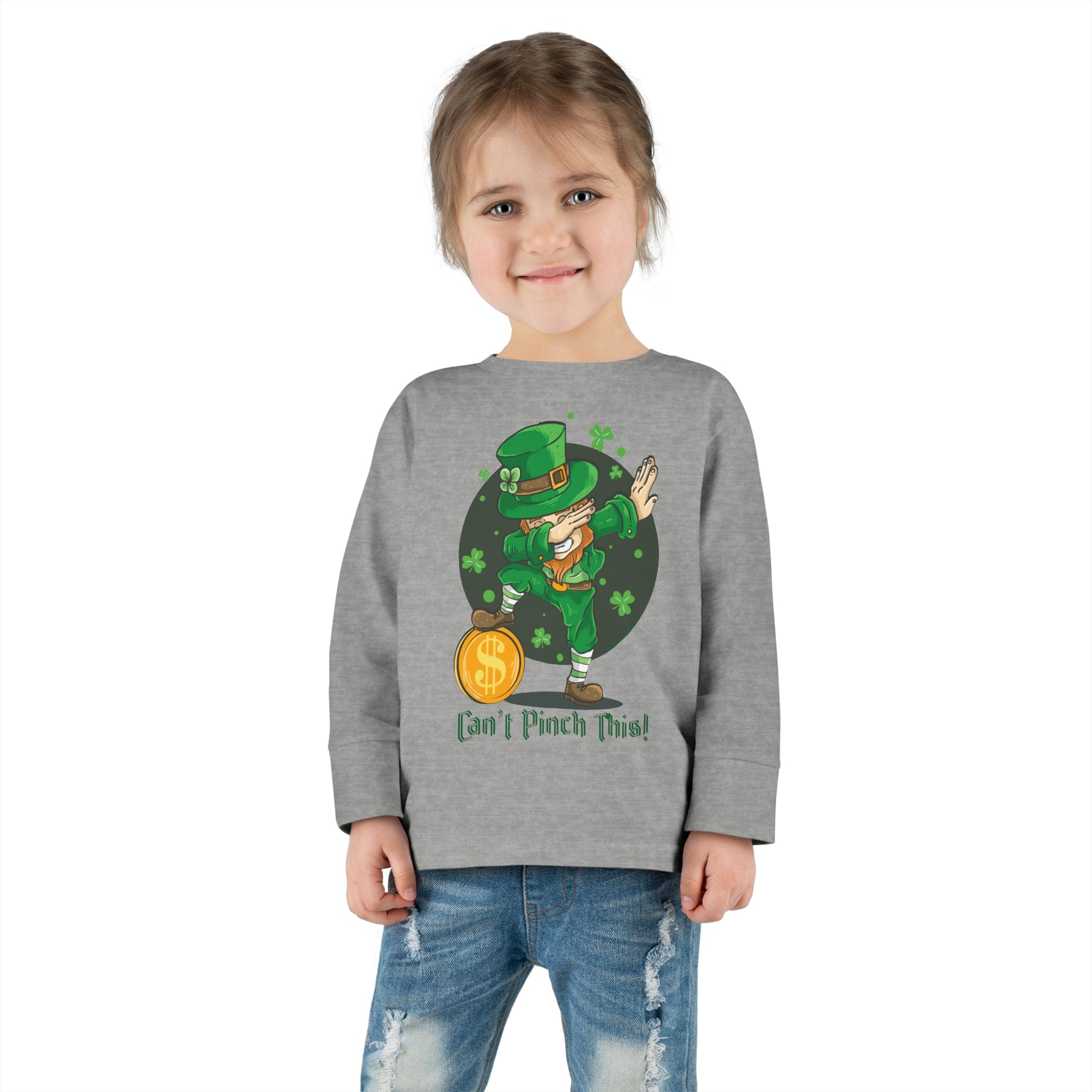  2T Can't Pinch This Leprechaun Dance Long Sleeve Tee (Toddler)