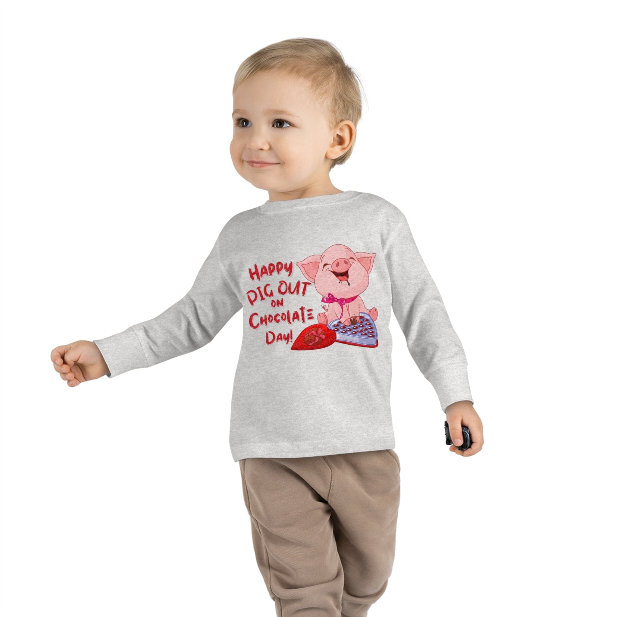 Urban SoulShine & co Kids clothes Heather / 2T Pig Out On Chocolate Valentine's Toddler Tee