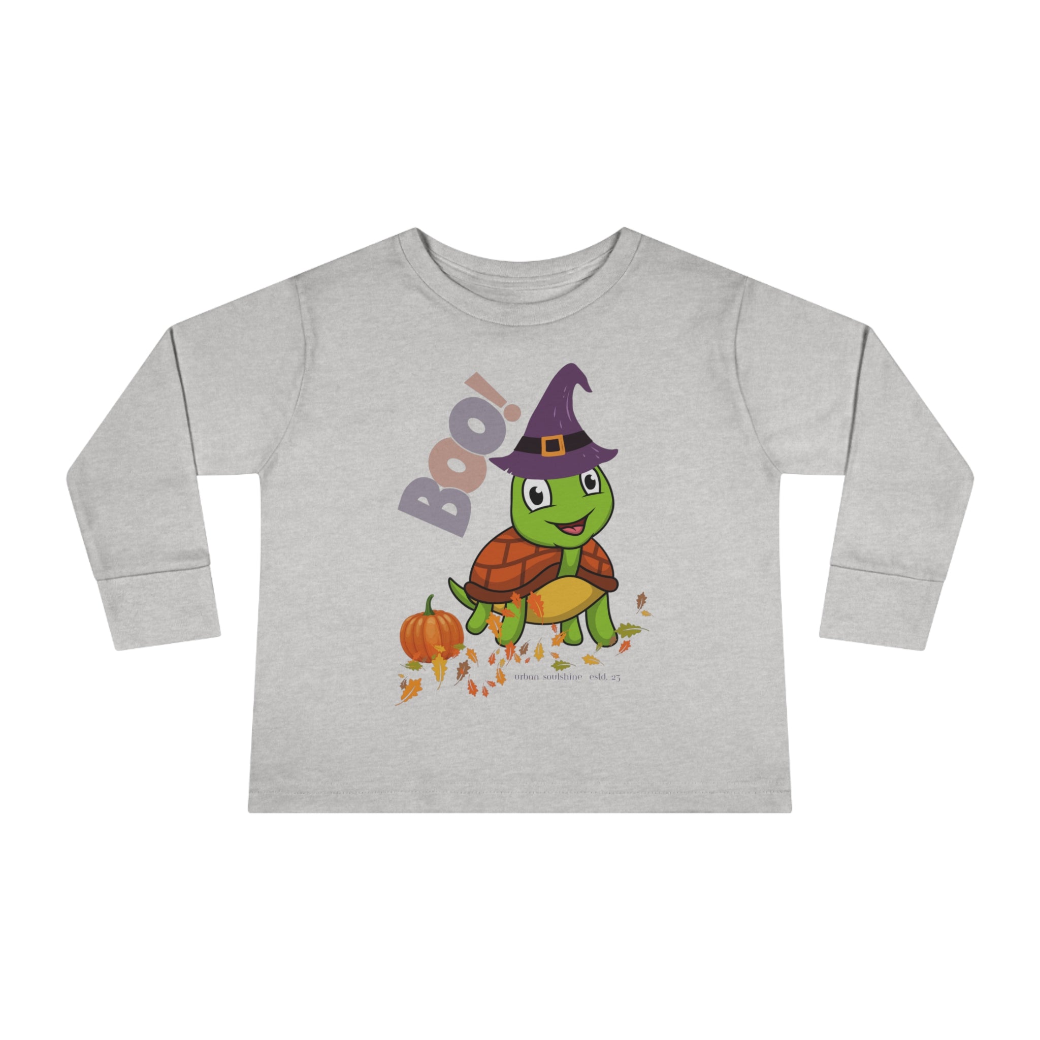 Urban SoulShine & co Kids clothes Heather / 2T Witchy Turtle Halloween Toddler Long Sleeve Tee (Unisex Tot)