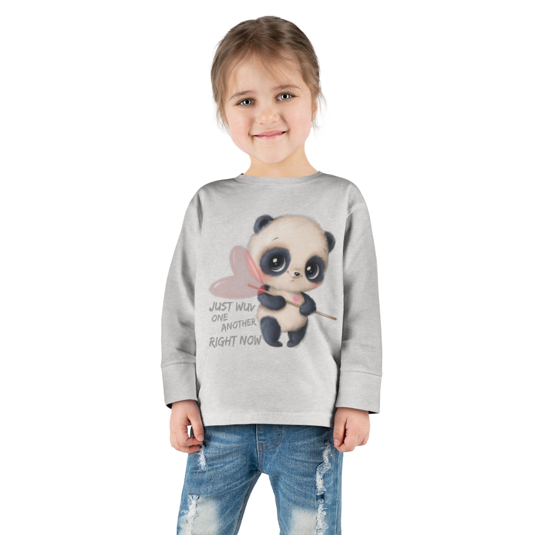 Urban SoulShine & co Kids clothes Heather / 2T Wuv One Another Panda Long Sleeve Toddler Tee