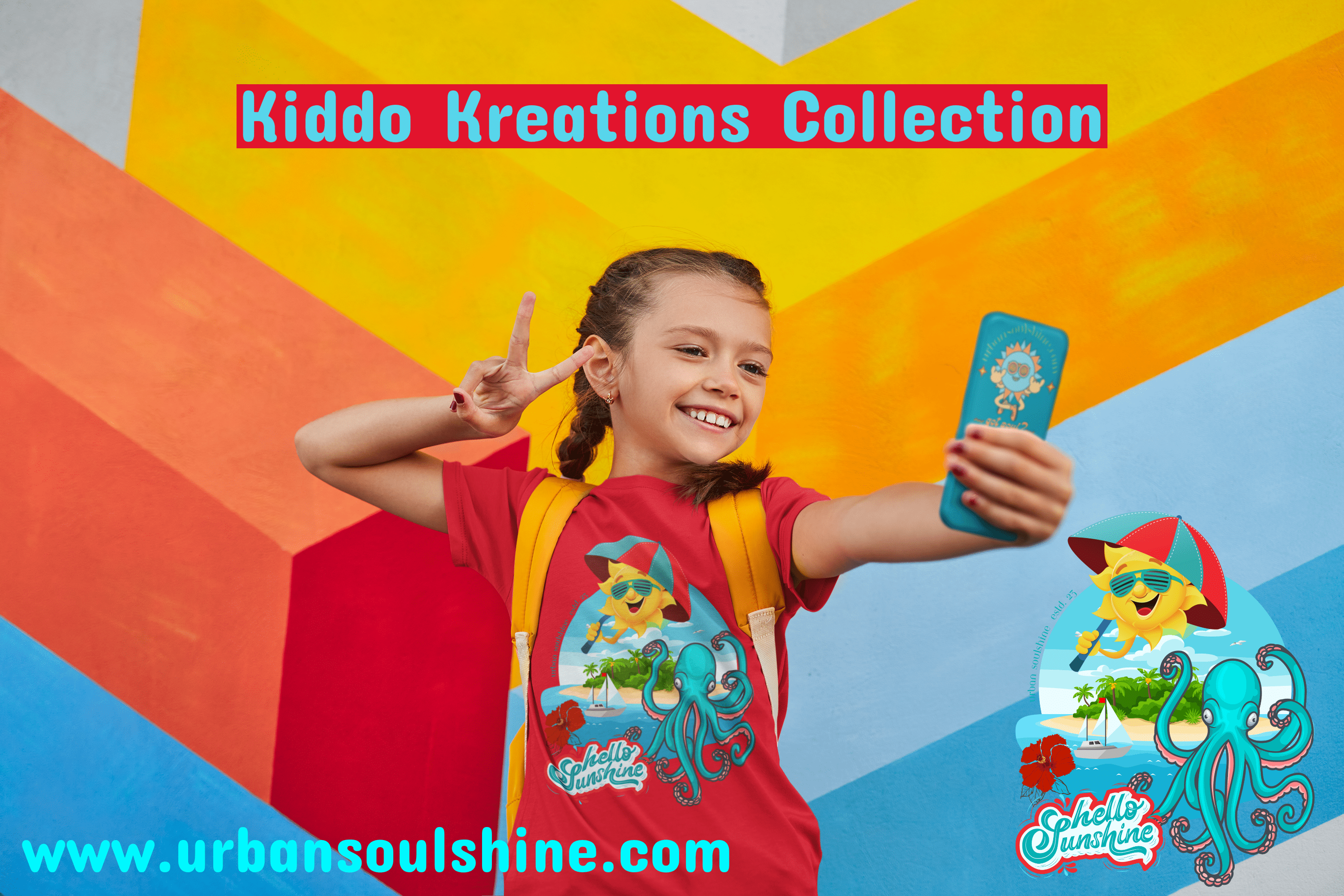 Urban SoulShine & co Kids clothes Hello Sunshine Kid's Octopus Tee