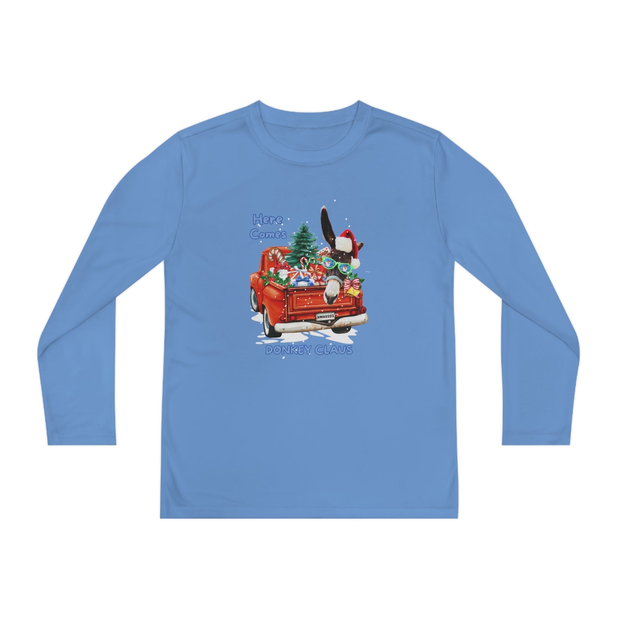 Urban SoulShine & co Kids clothes Here Comes Donkey Claus Long Sleeve Competitor Tee (Youth Unisex)