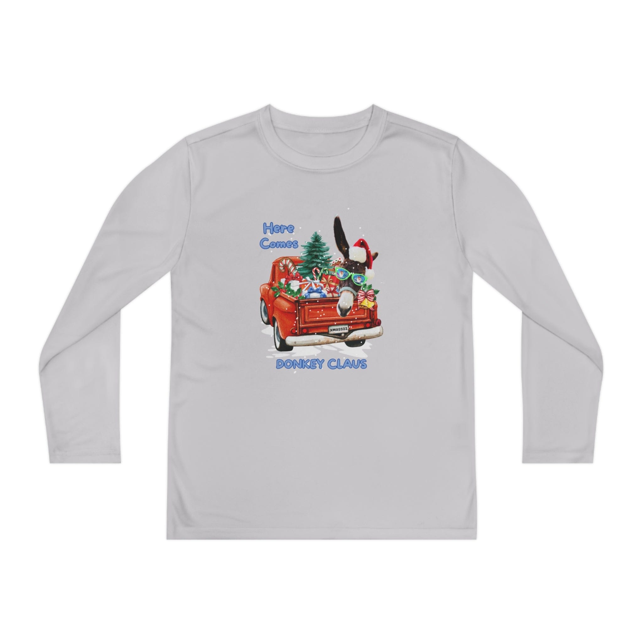 Urban SoulShine & co Kids clothes Here Comes Donkey Claus Long Sleeve Competitor Tee (Youth Unisex)