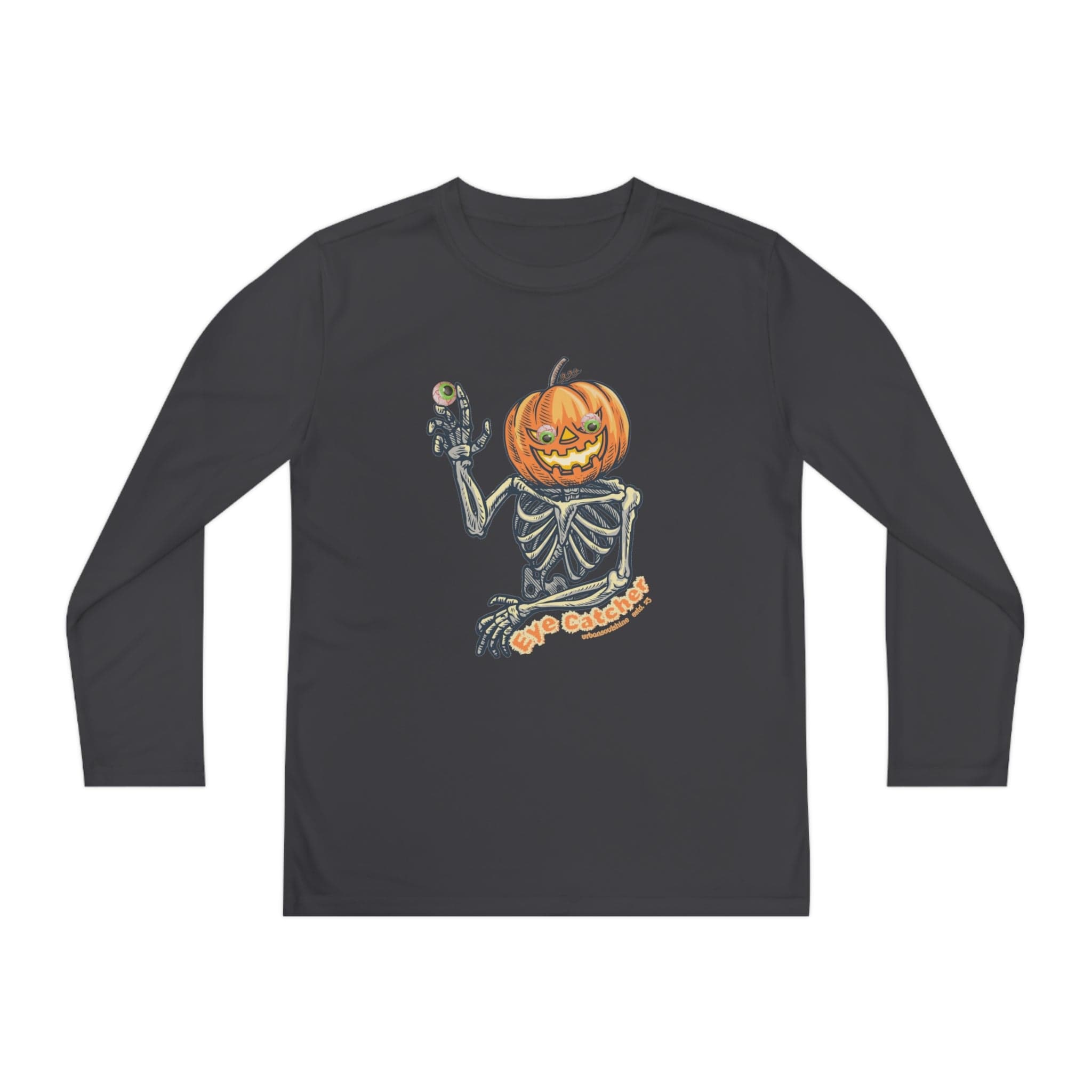 Urban SoulShine & co Kids clothes Iron Grey / S Eye Catcher Halloween Youth Long Sleeve Moisture Wicking Tee