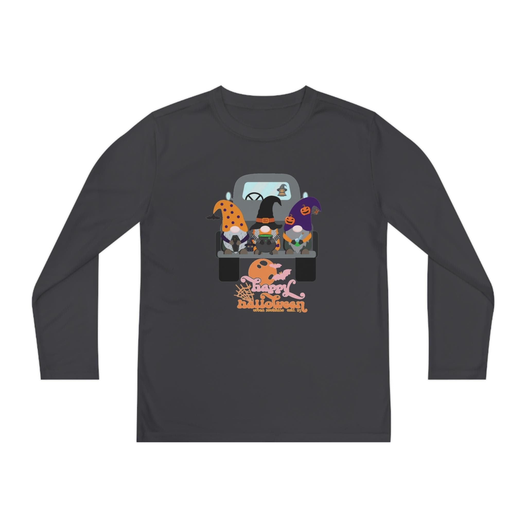 Urban SoulShine & co Kids clothes Iron Grey / S Farm Truck Gnomes Halloween Youth Long Sleeve Moisture Wicking Tee (unisex)