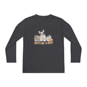 Urban SoulShine & co Kids clothes Iron Grey / S Happy Pug-O-Ween Halloween Youth Long Sleeve Moisture Wicking Tee