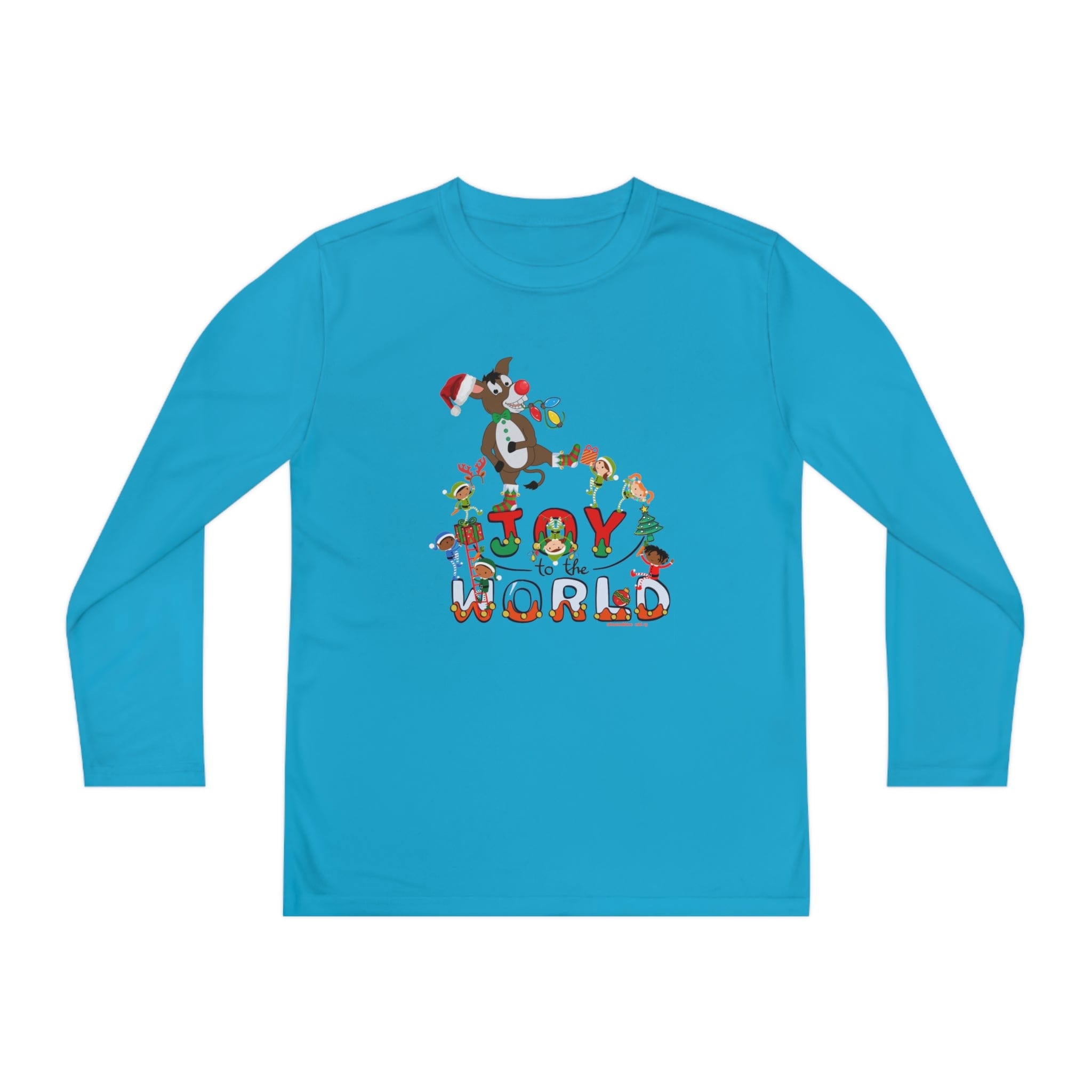 Urban SoulShine & co Kids clothes Joy To The World Donkey Claus Long Sleeve Competitor Tee (Youth Unisex)