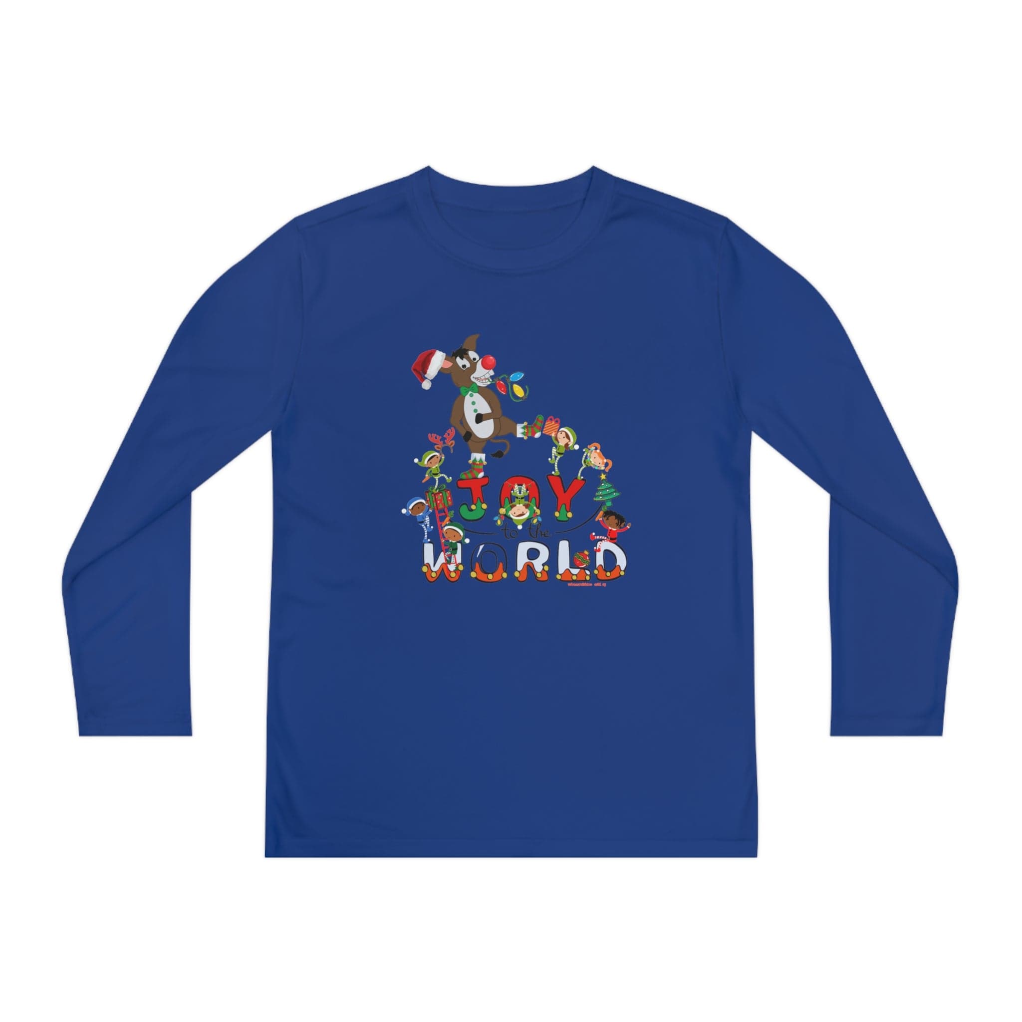 Urban SoulShine & co Kids clothes Joy To The World Donkey Claus Long Sleeve Competitor Tee (Youth Unisex)