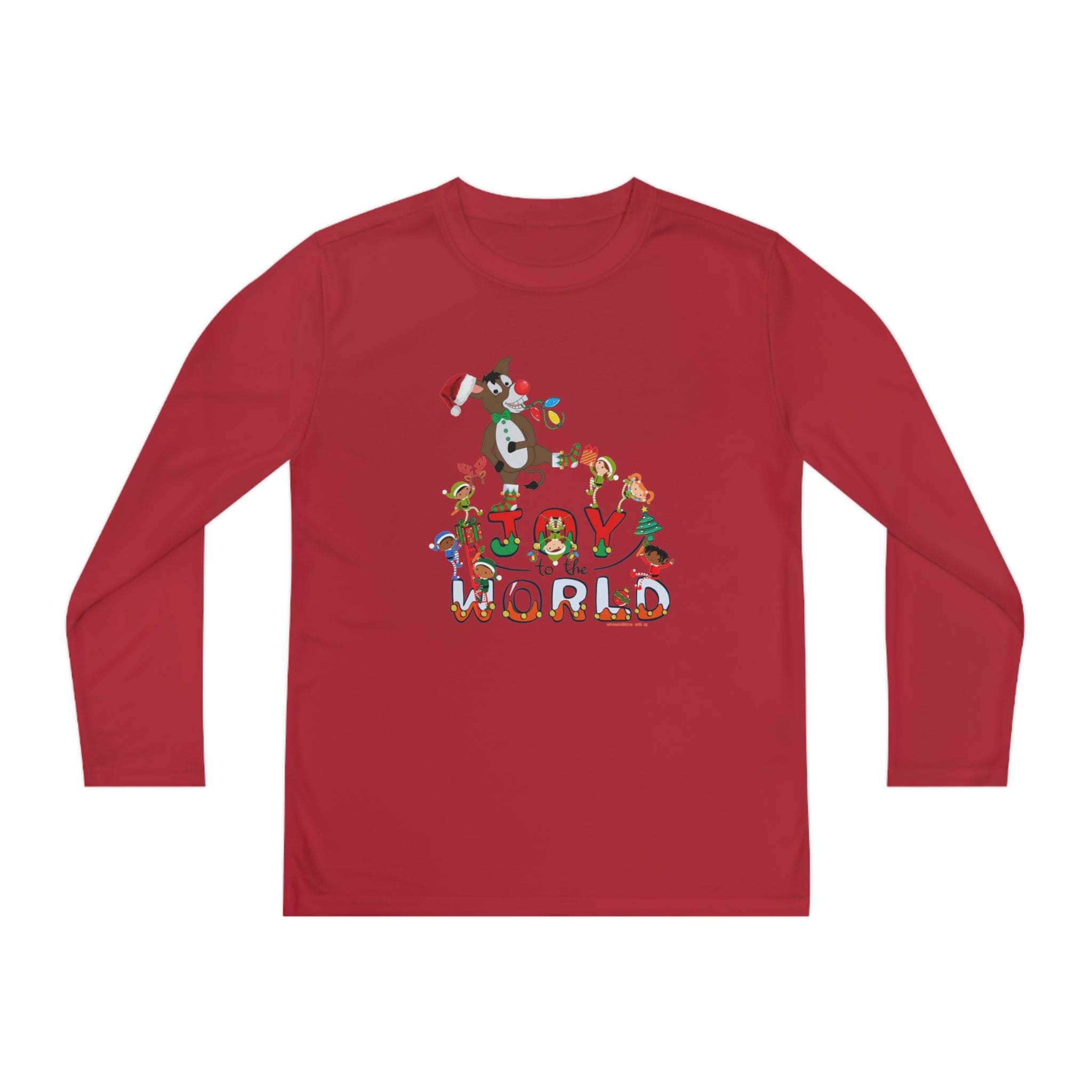 Urban SoulShine & co Kids clothes Joy To The World Donkey Claus Long Sleeve Competitor Tee (Youth Unisex)