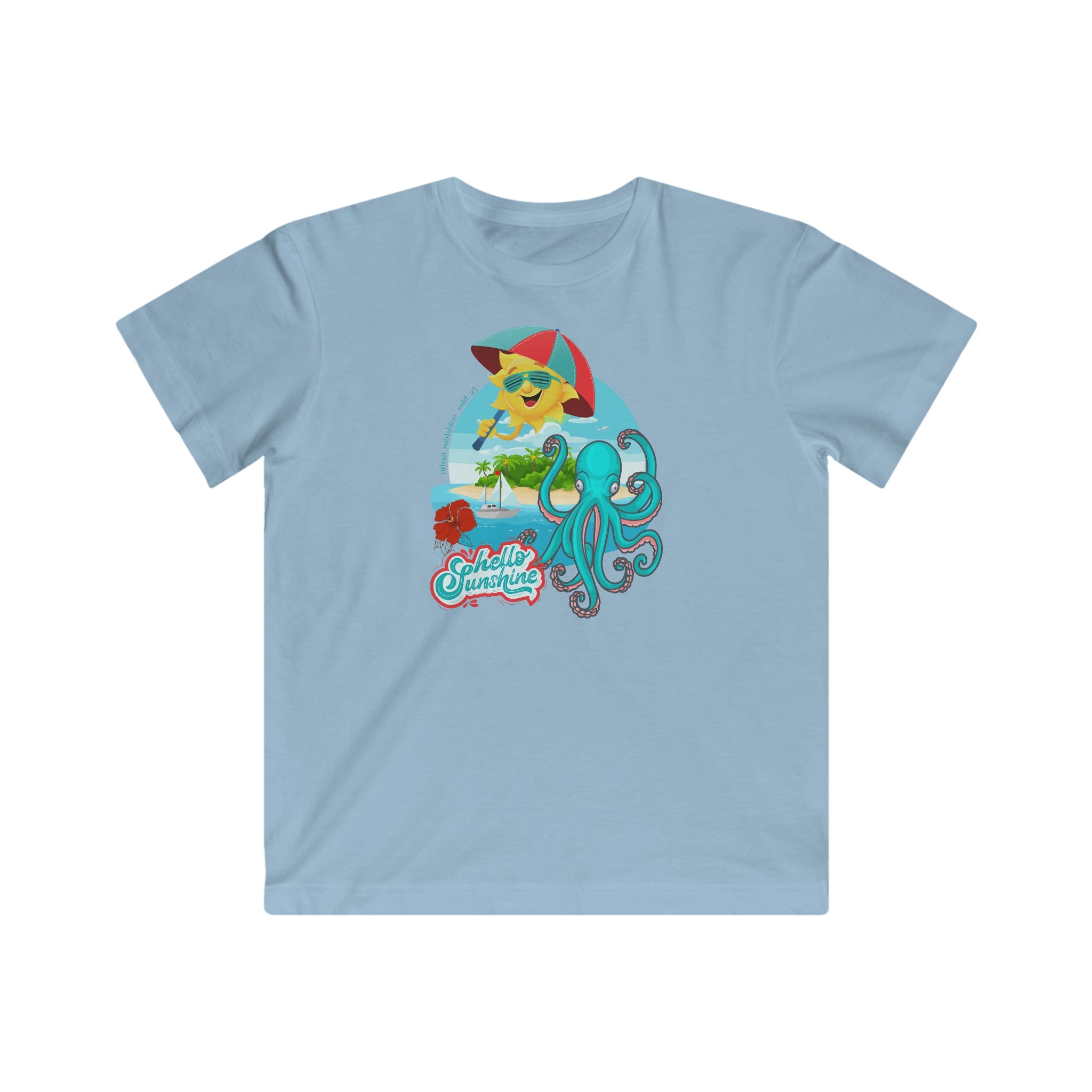 Urban SoulShine & co Kids clothes Light Blue / XS Hello Sunshine Kid's Octopus Tee