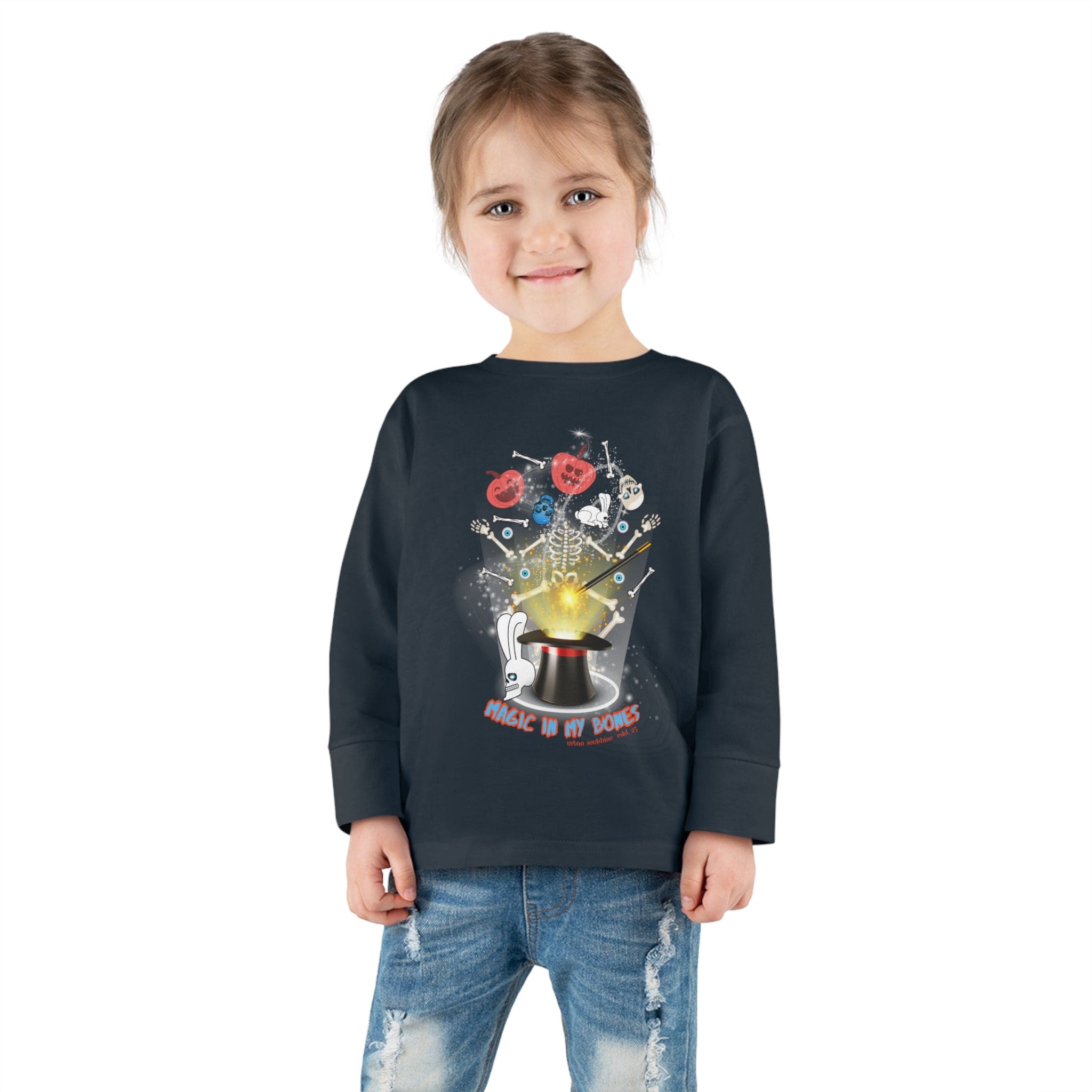 Urban SoulShine & co Kids clothes Magic In My Bones Halloween Toddler Long Sleeve Tee