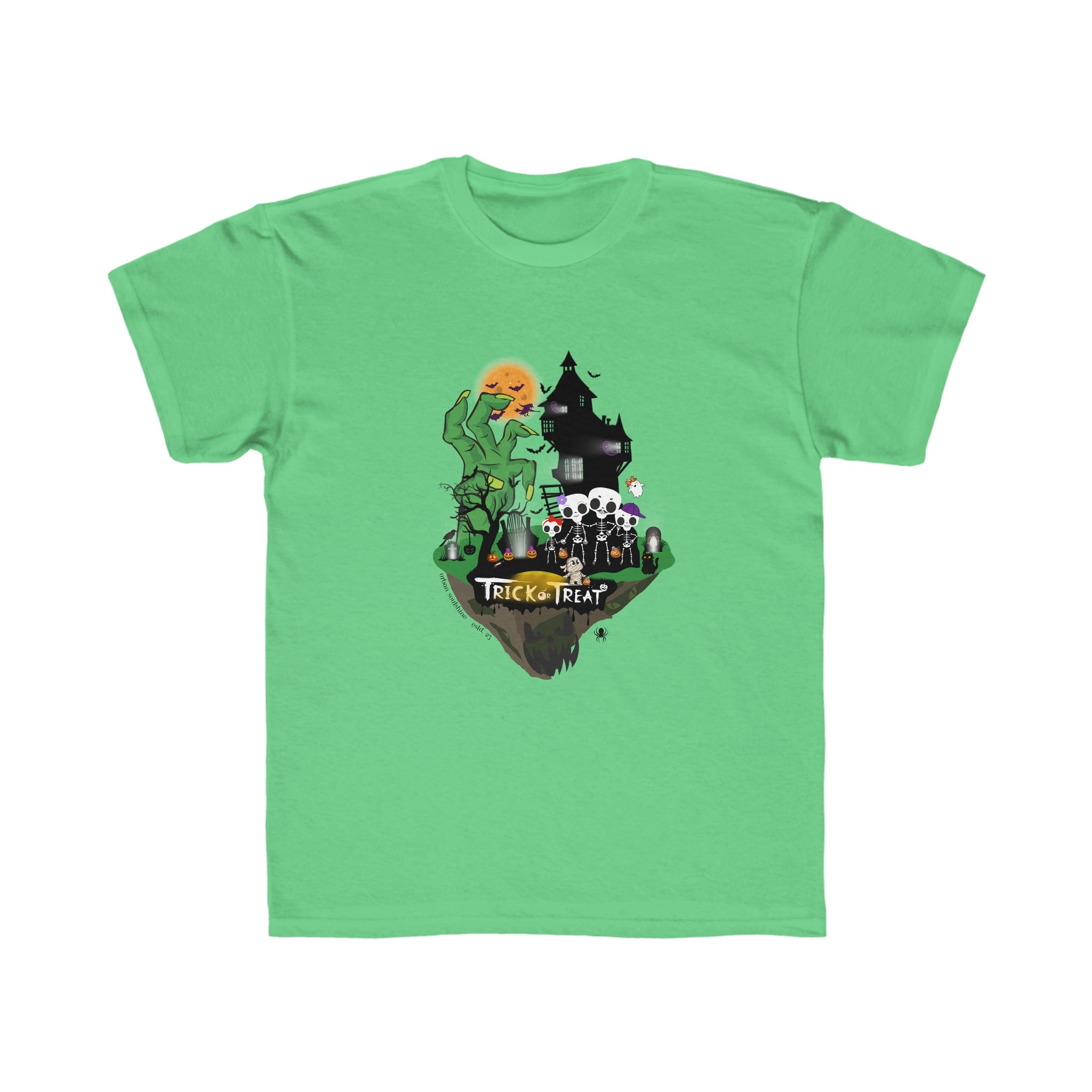 Urban SoulShine & co Kids clothes Neon Green / XS Spooky Island Halloween Kids Regular Fit Tee