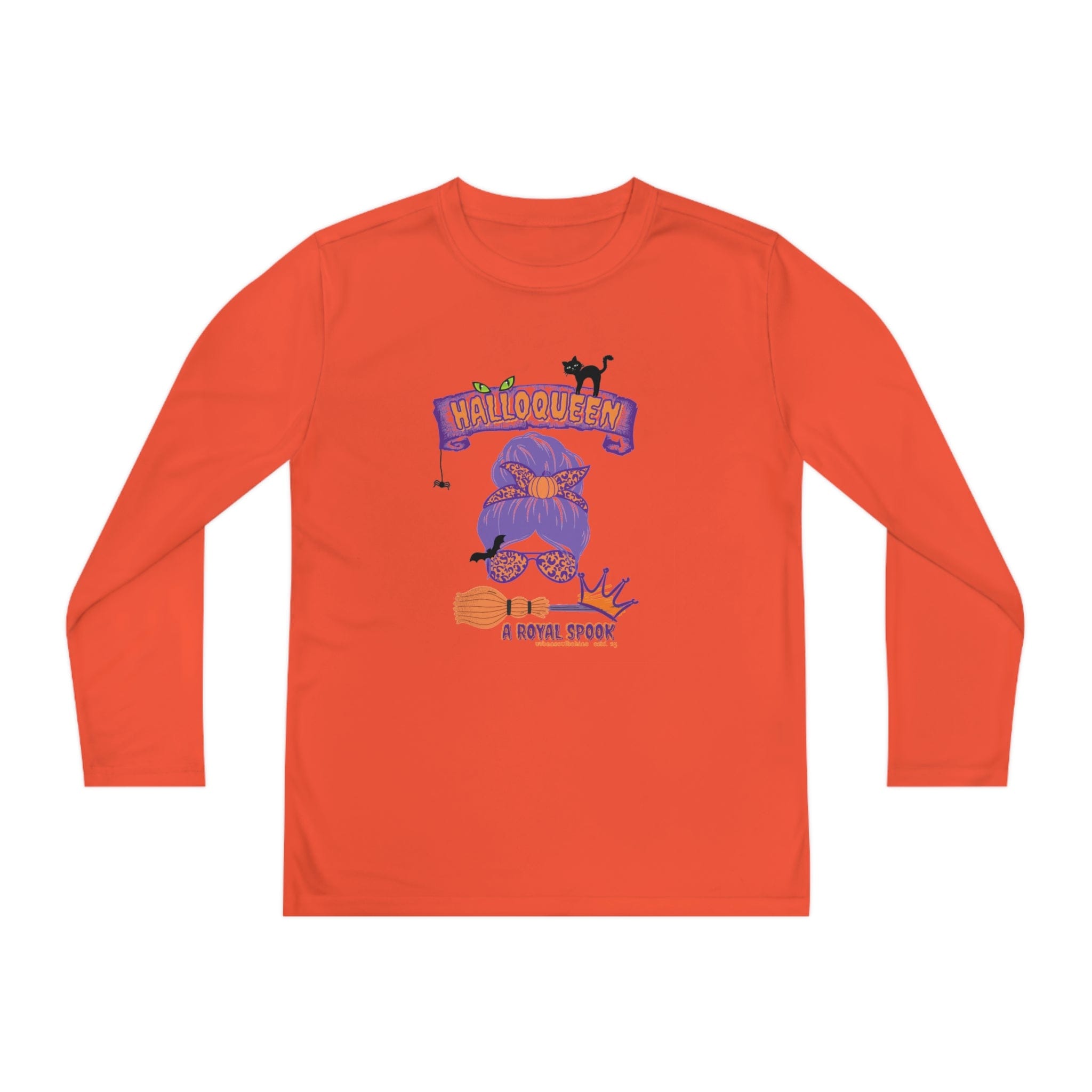 Urban SoulShine & co Kids clothes Neon Orange / S HalloQueen: A Royal Spook Halloween Youth Long Sleeve Moisture Wicking Tee