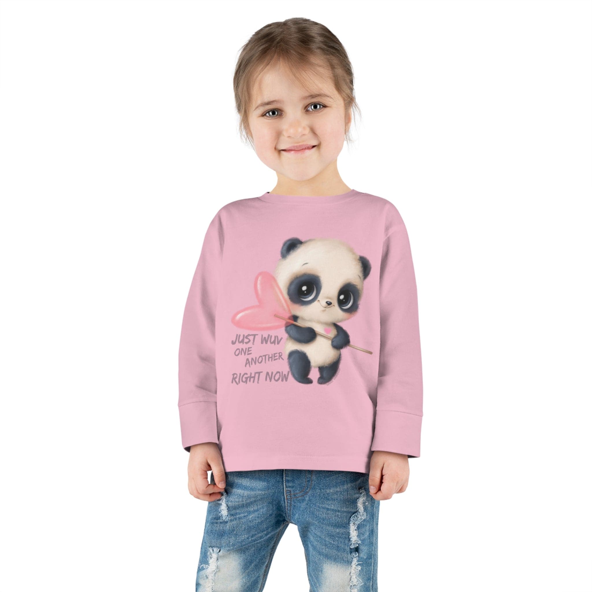  2T Wuv One Another Panda Long Sleeve Toddler Tee