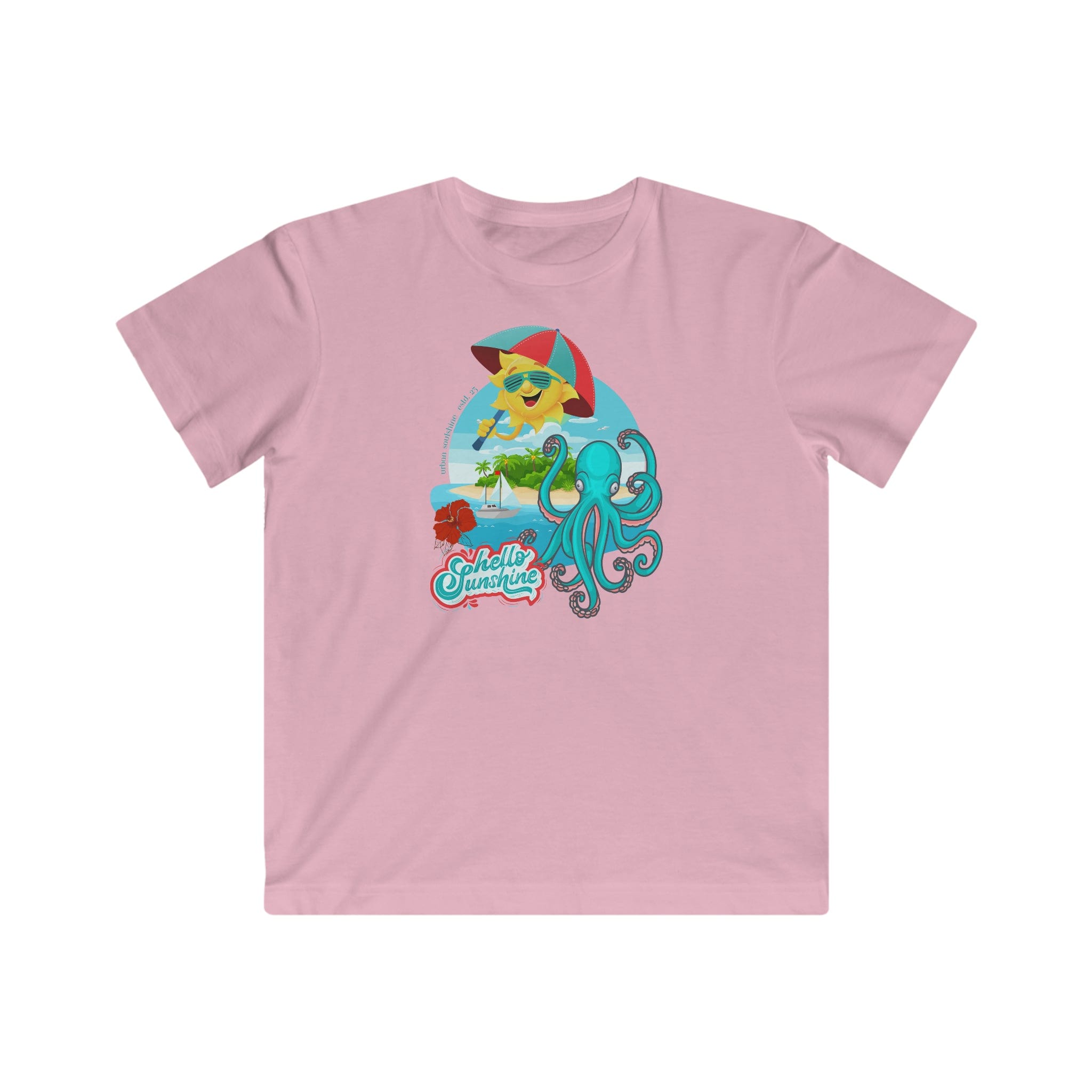 Urban SoulShine & co Kids clothes Pink / XS Hello Sunshine Kid's Octopus Tee