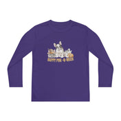 Urban SoulShine & co Kids clothes Purple / S Happy Pug-O-Ween Halloween Youth Long Sleeve Moisture Wicking Tee