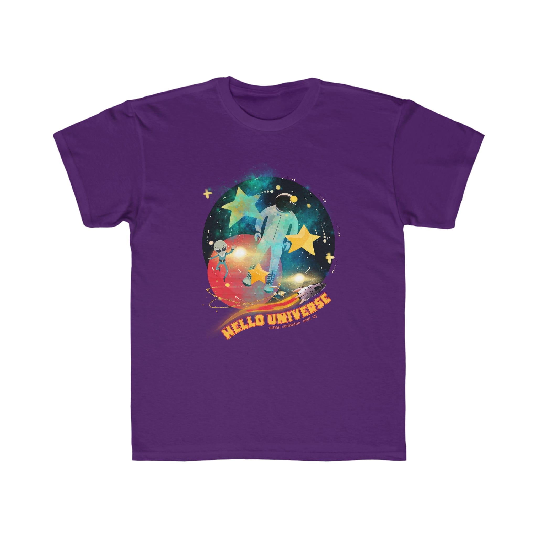 Urban SoulShine & co Kids clothes Purple / XS Hello Universe Kid's Space Tee (unisex)