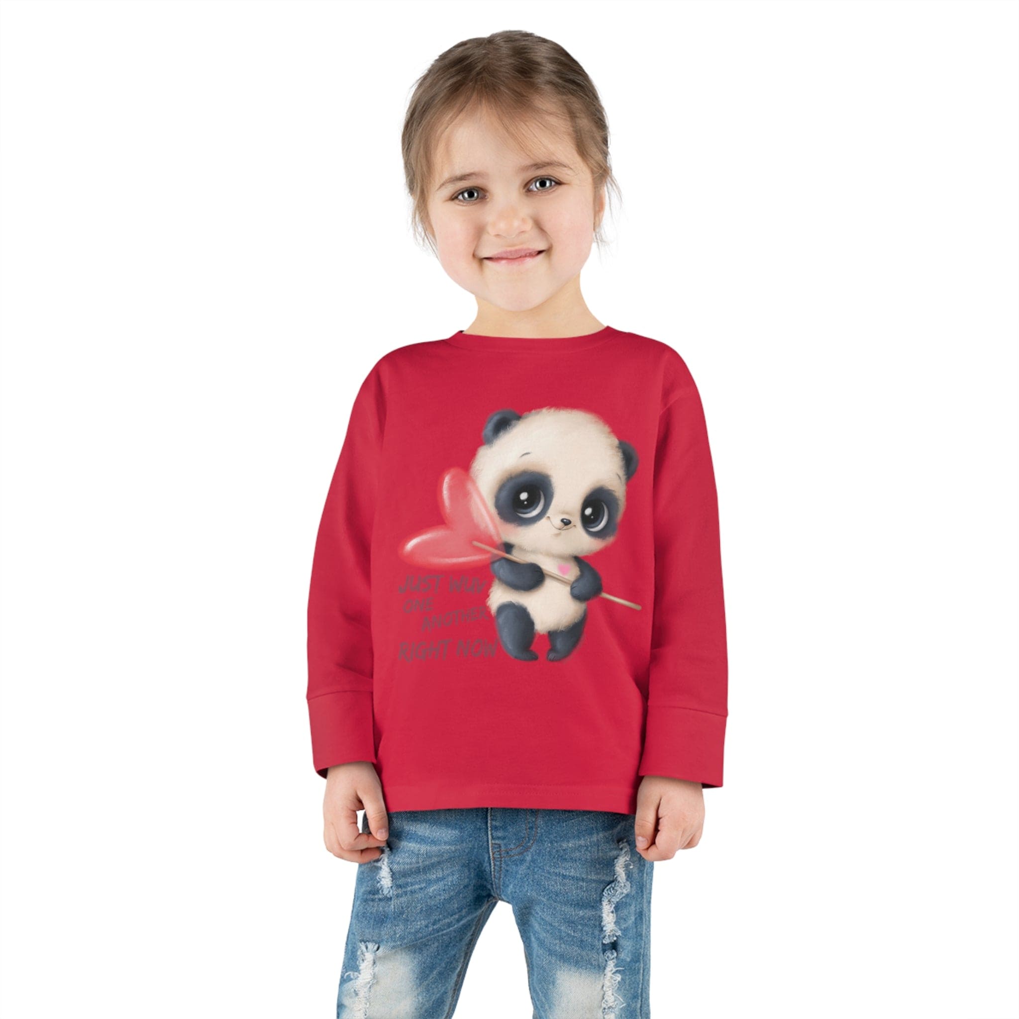  2T Wuv One Another Panda Long Sleeve Toddler Tee