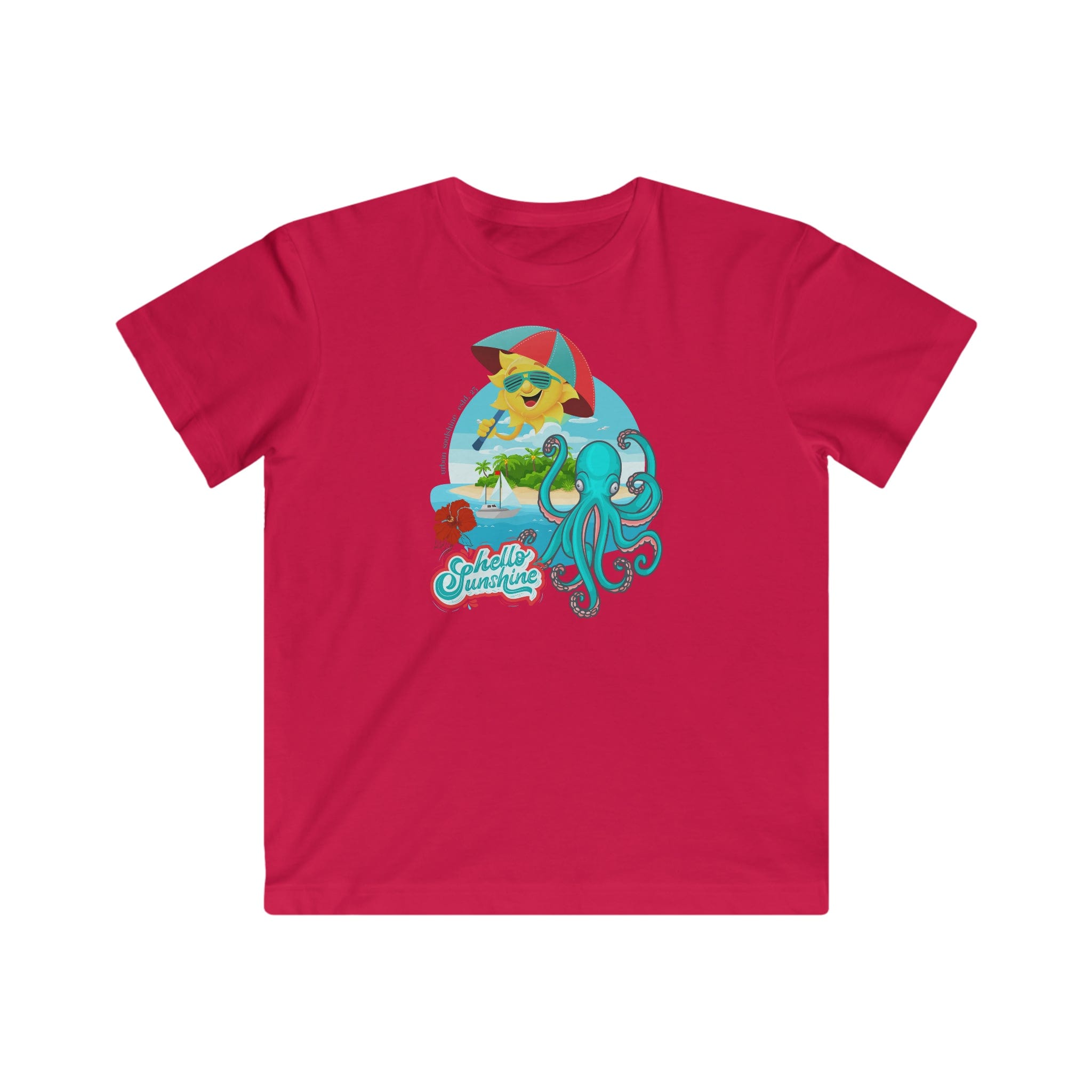 Urban SoulShine & co Kids clothes Red / XS Hello Sunshine Kid's Octopus Tee