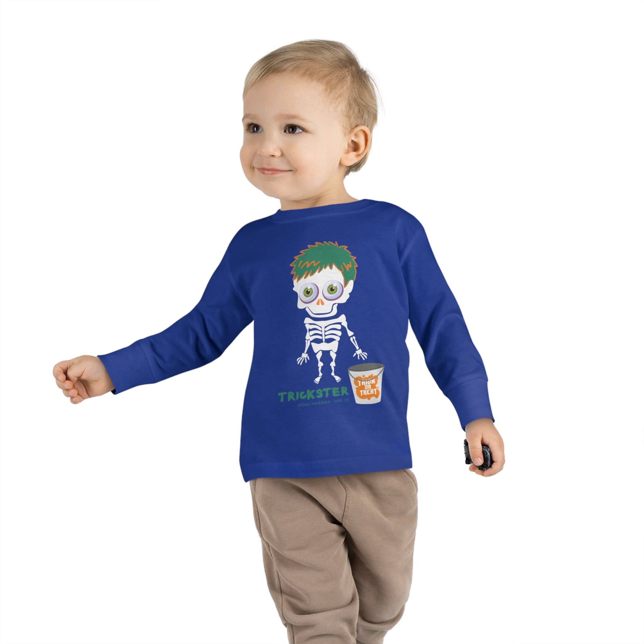  2T Trickster Halloween Toddler Long Sleeve Tee (unisex Tots)