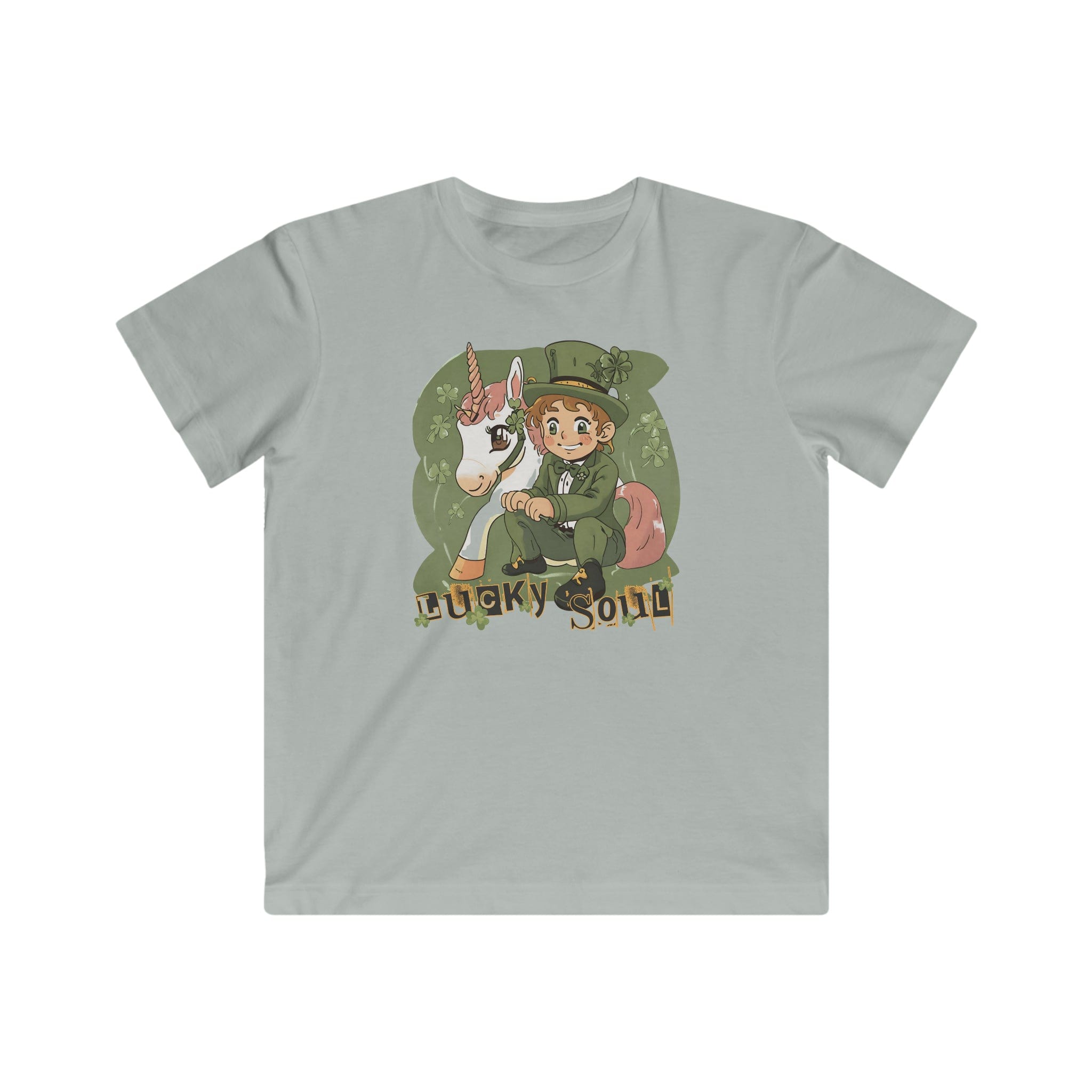 Lucky Soul Unicorn Youth Fine Jersey Tee Silver
