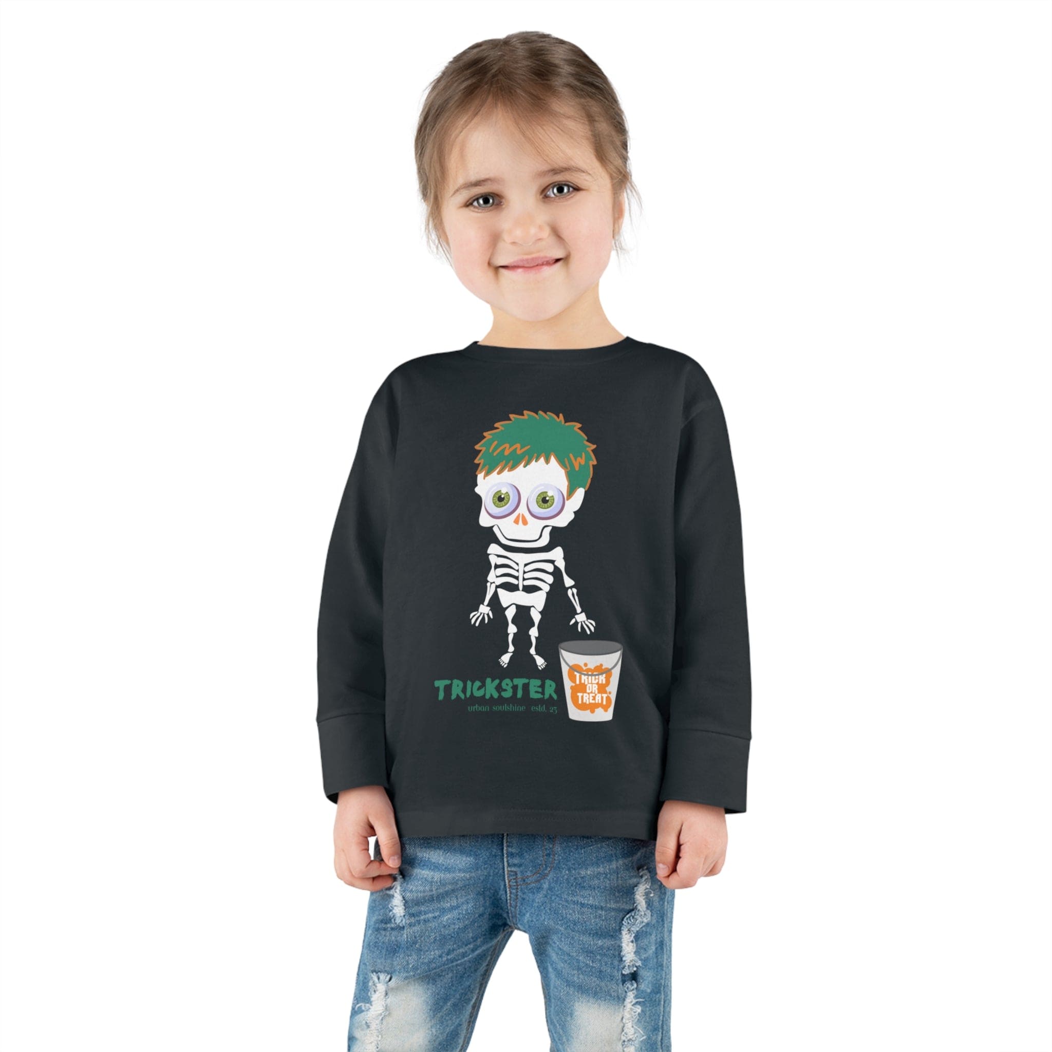 Urban SoulShine & co Kids clothes Trickster Halloween Toddler Long Sleeve Tee (unisex Tots)