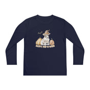 Urban SoulShine & co Kids clothes True Navy / S Happy Pup-O-Ween Halloween Youth Long Sleeve Moisture Wicking Tee