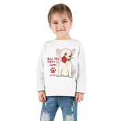 Urban SoulShine & co Kids clothes White / 2T All You Need Is Love & a Dog Toddler Long Sleeve Tee