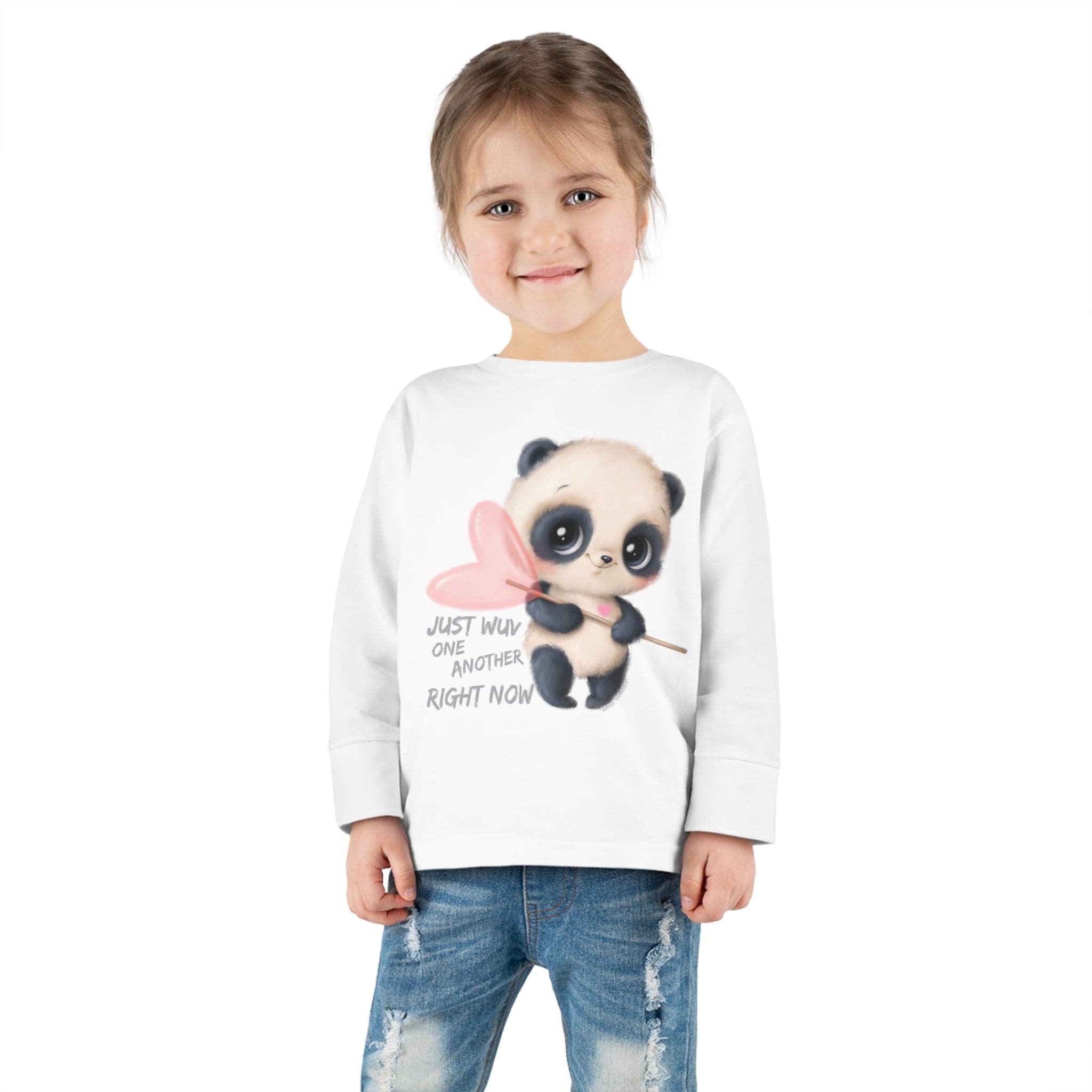 Urban SoulShine & co Kids clothes White / 2T Wuv One Another Panda Long Sleeve Toddler Tee