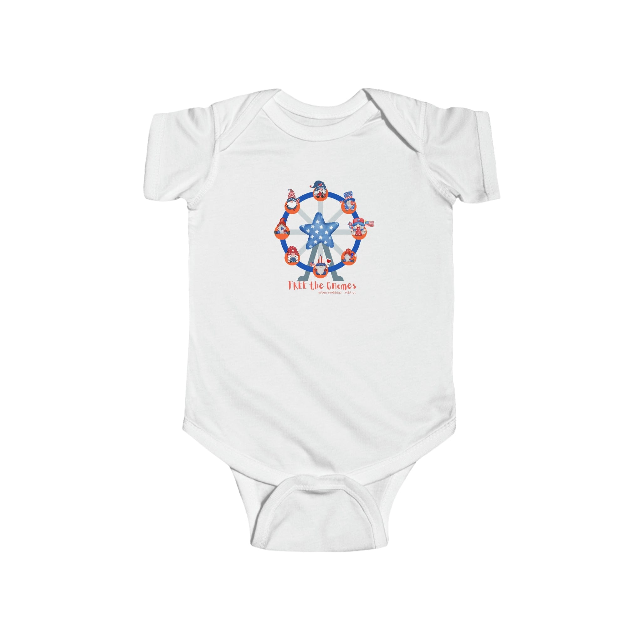 Urban SoulShine & co Kids clothes White / 6M Free the Gnomes Ferris Wheel Onesie