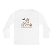 Urban SoulShine & co Kids clothes White / S Happy Pup-O-Ween Halloween Youth Long Sleeve Moisture Wicking Tee