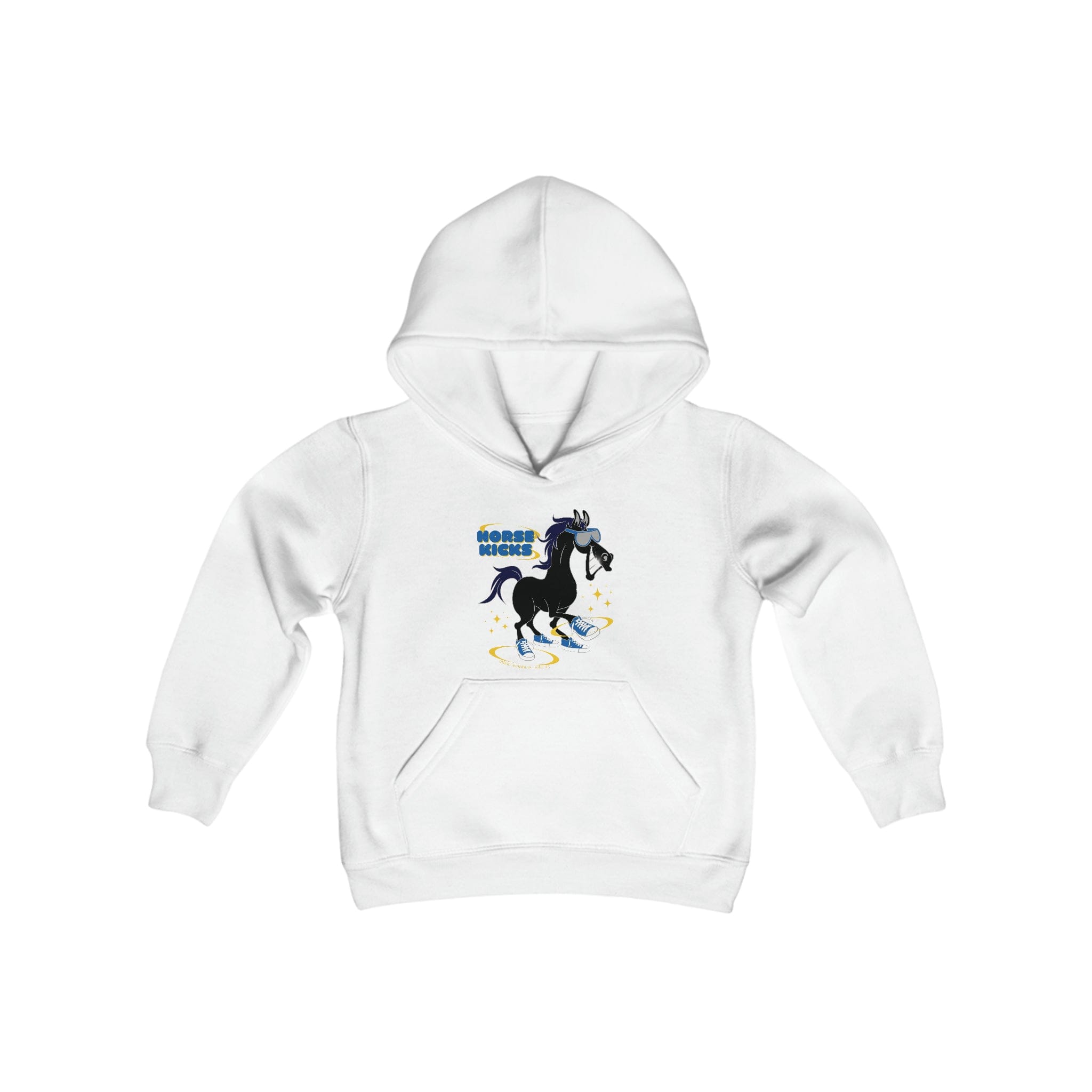  S Horse Kicks Youth Heavy Blend Hooded Sweatshirt