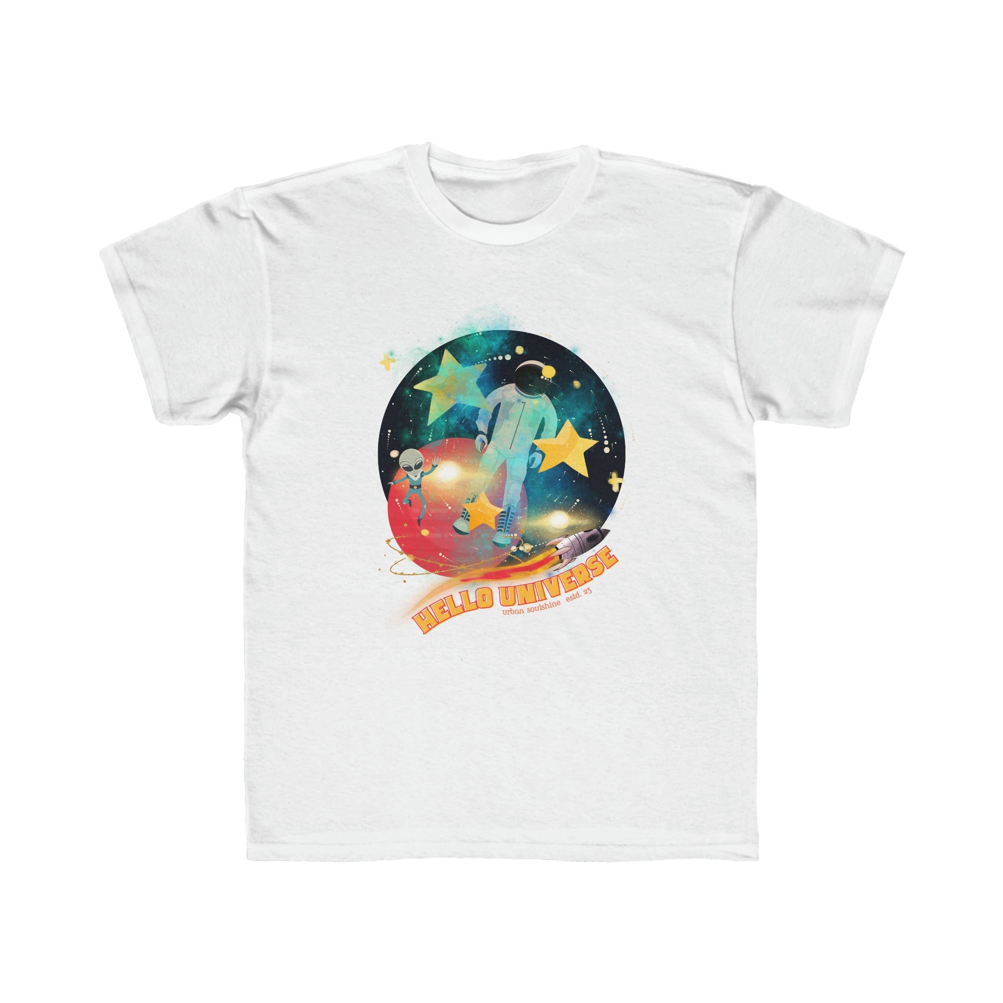 Urban SoulShine & co Kids clothes White / XS Hello Universe Kid's Space Tee (unisex)