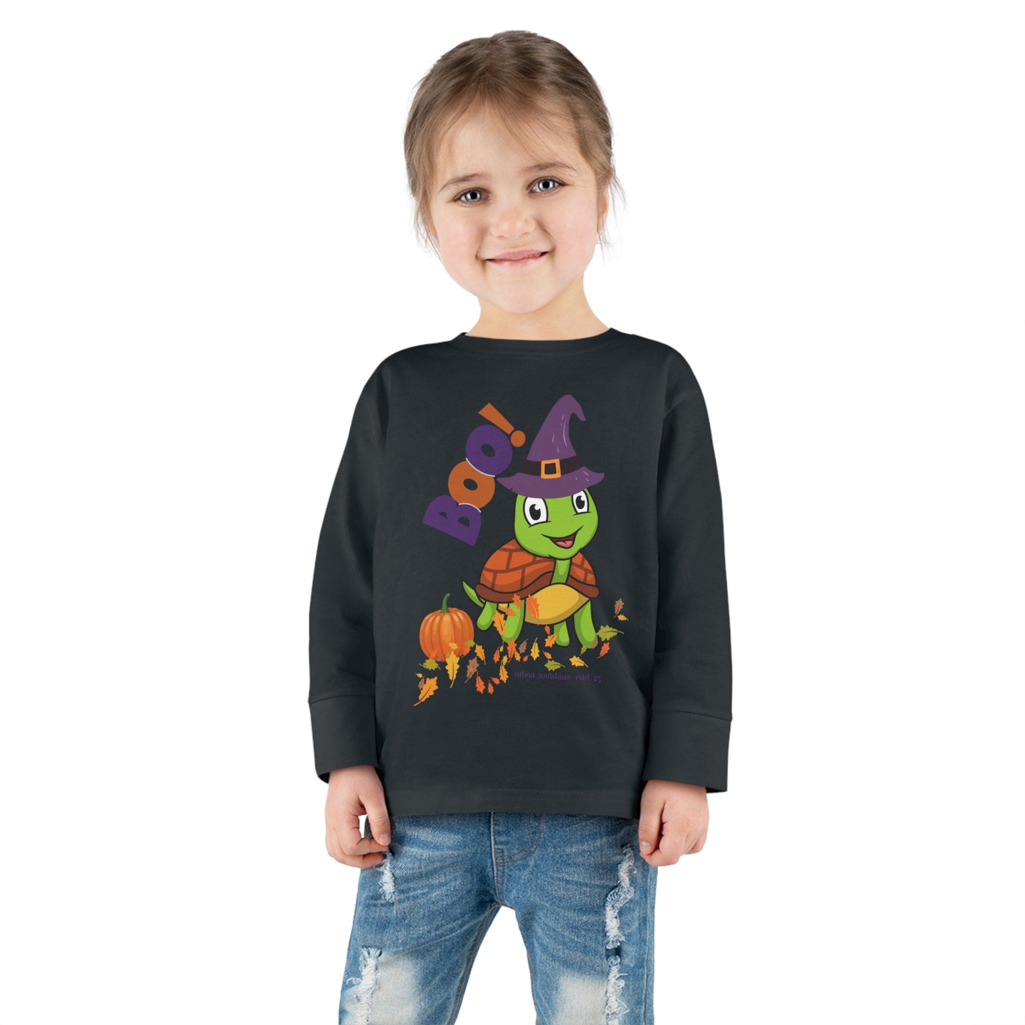 Urban SoulShine & co Kids clothes Witchy Turtle Halloween Toddler Long Sleeve Tee (Unisex Tot)