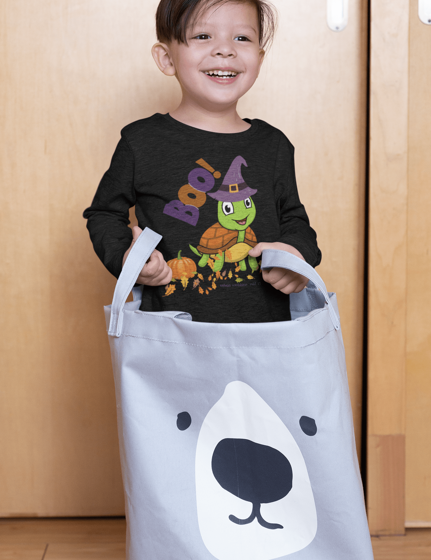 Urban SoulShine & co Kids clothes Witchy Turtle Halloween Toddler Long Sleeve Tee (Unisex Tot)