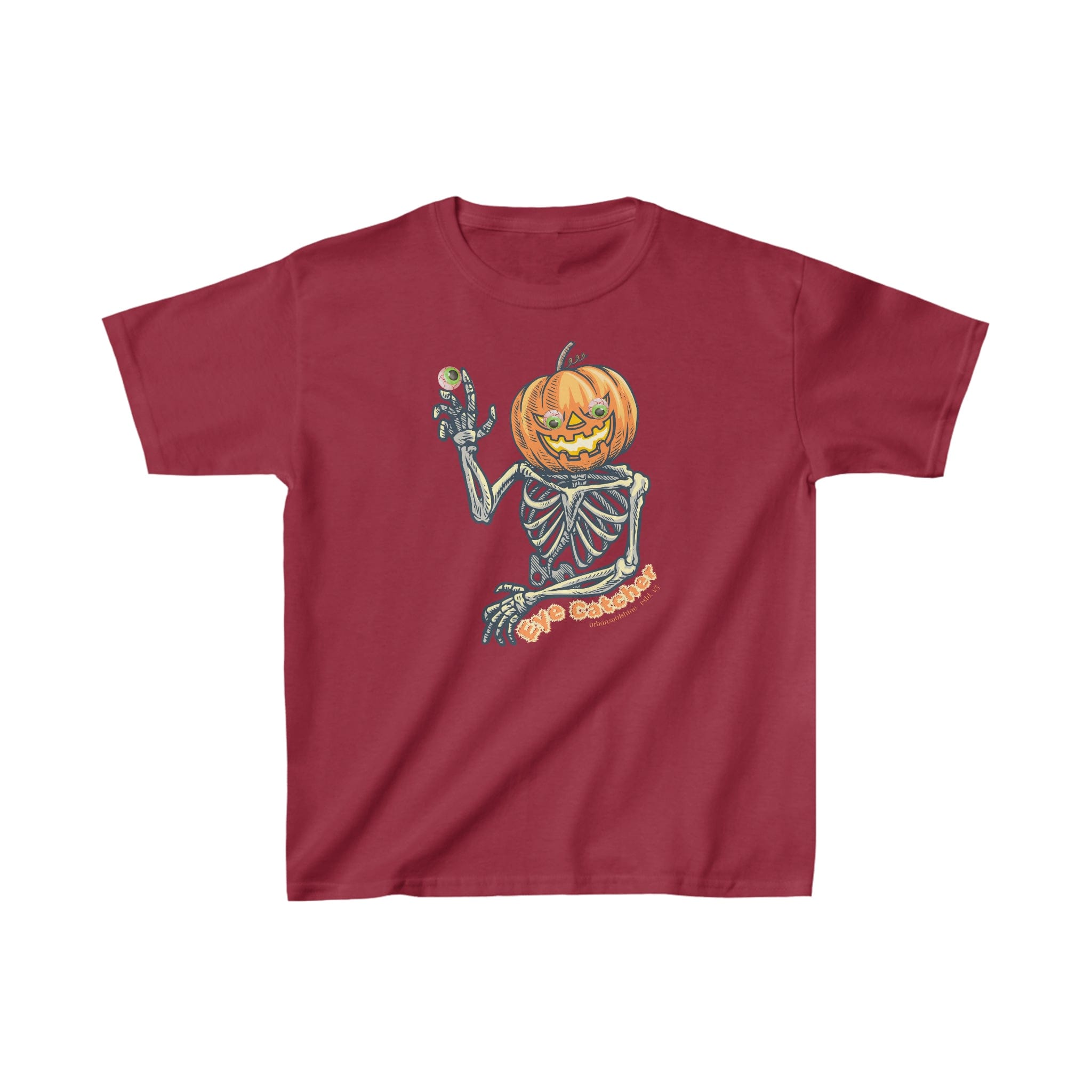 Urban SoulShine & co Kids clothes XS / Cardinal Red Eye Catcher Halloween Jack-o-latern Kids Heavy Cotton™ Tee