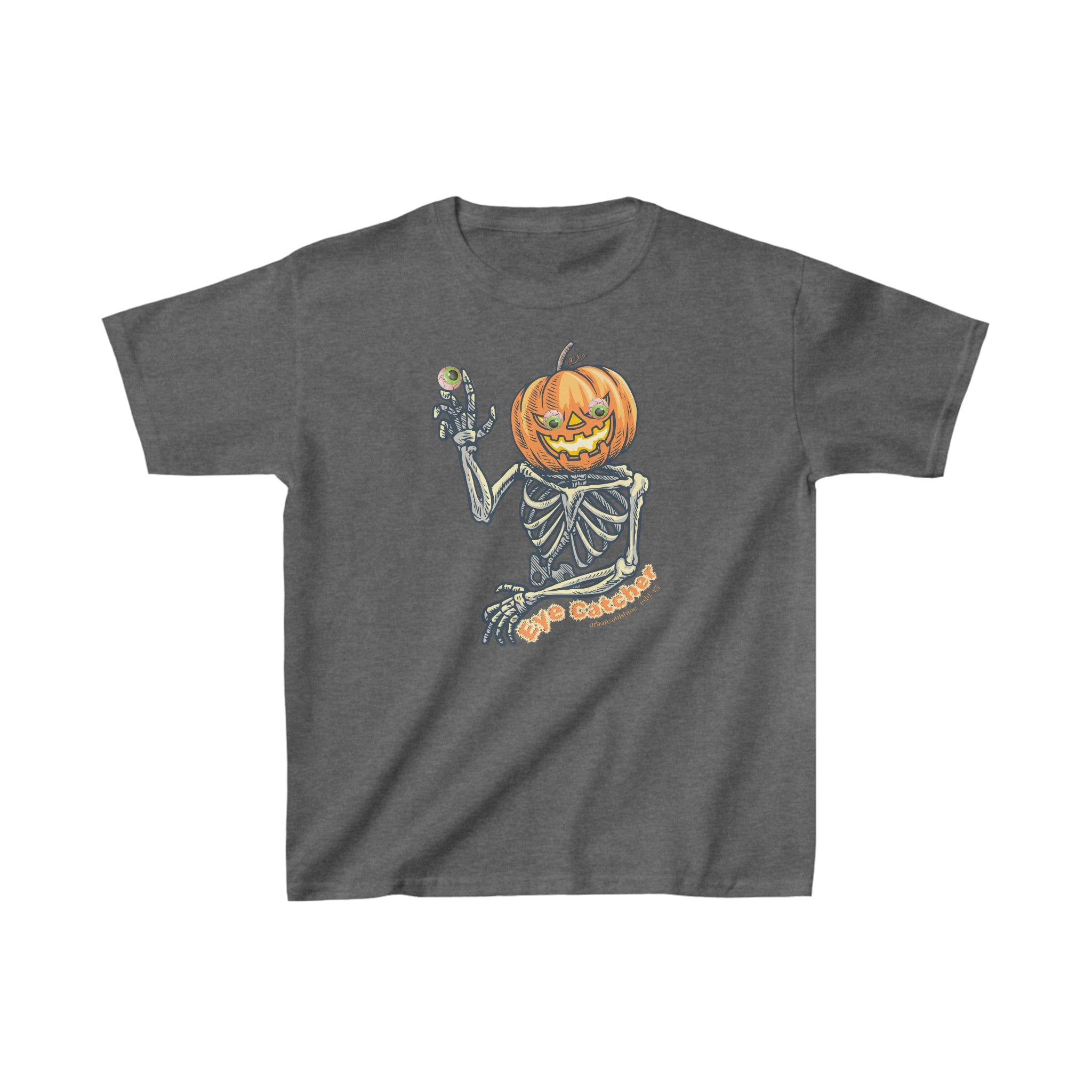 Urban SoulShine & co Kids clothes XS / Dark Heather Eye Catcher Halloween Jack-o-latern Kids Heavy Cotton™ Tee