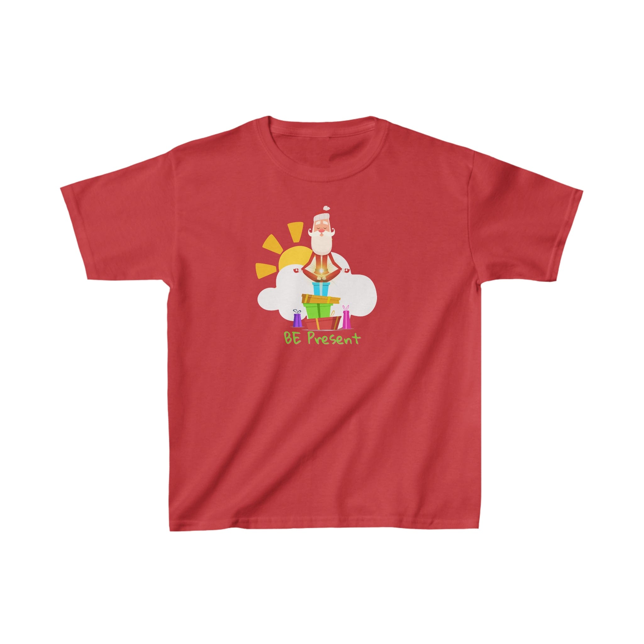 Urban SoulShine & co Kids clothes XS / Red Be Present Meditating Santa Christmas Heavy Cotton™ Tee (Youth)