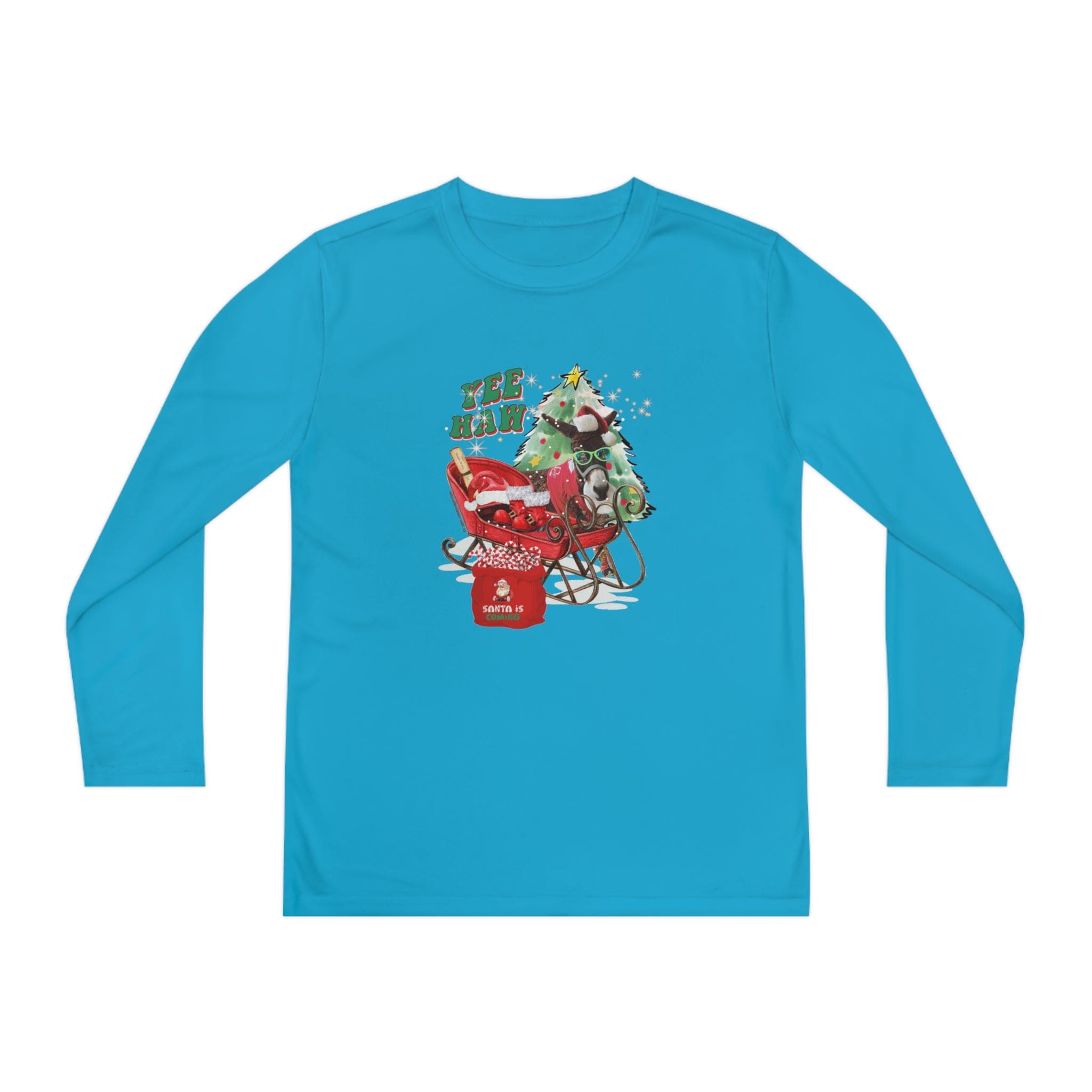 Urban SoulShine & co Kids clothes YEE HAW Donkey Claus Long Sleeve Competitor Tee (Youth Unisex)