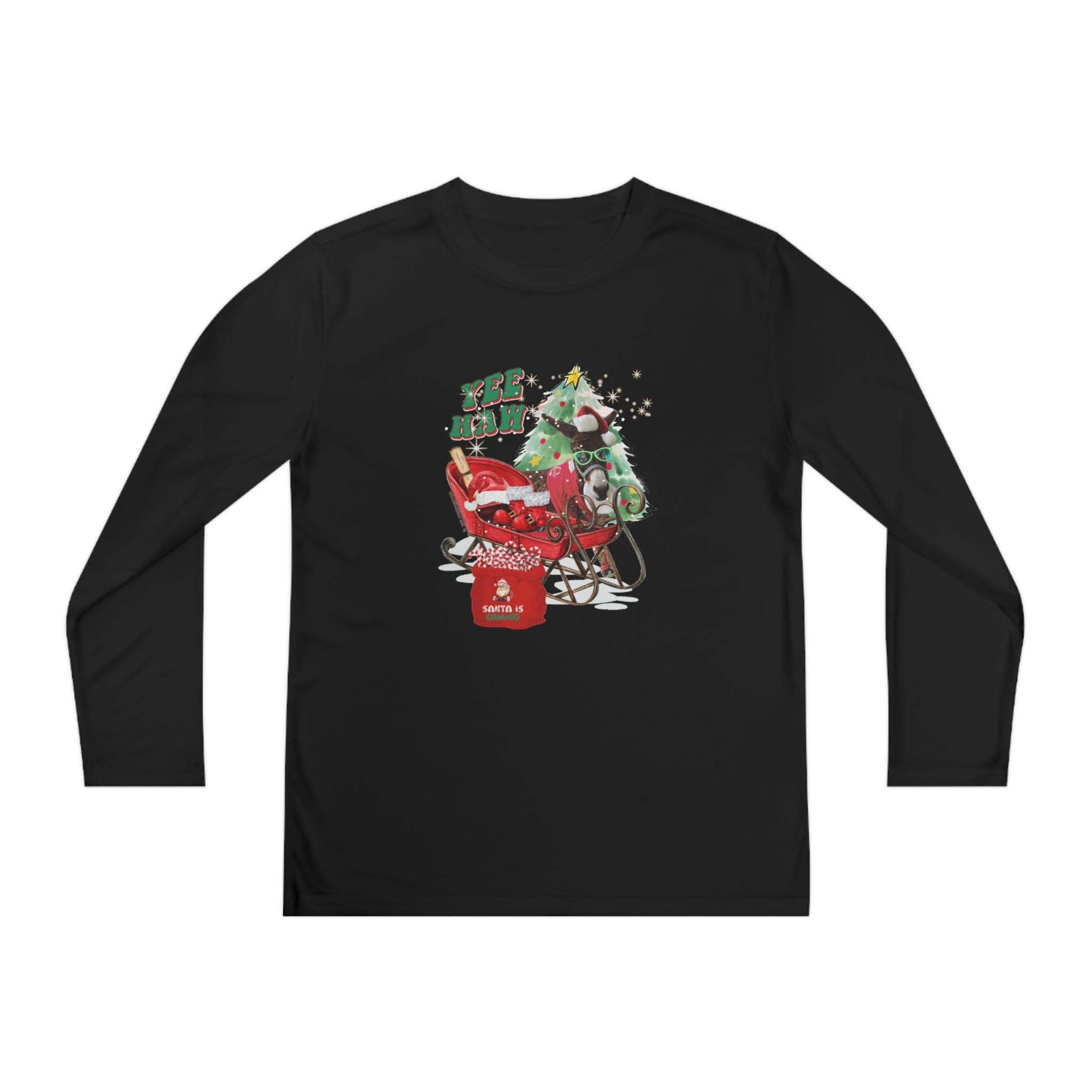 Urban SoulShine & co Kids clothes YEE HAW Donkey Claus Long Sleeve Competitor Tee (Youth Unisex)