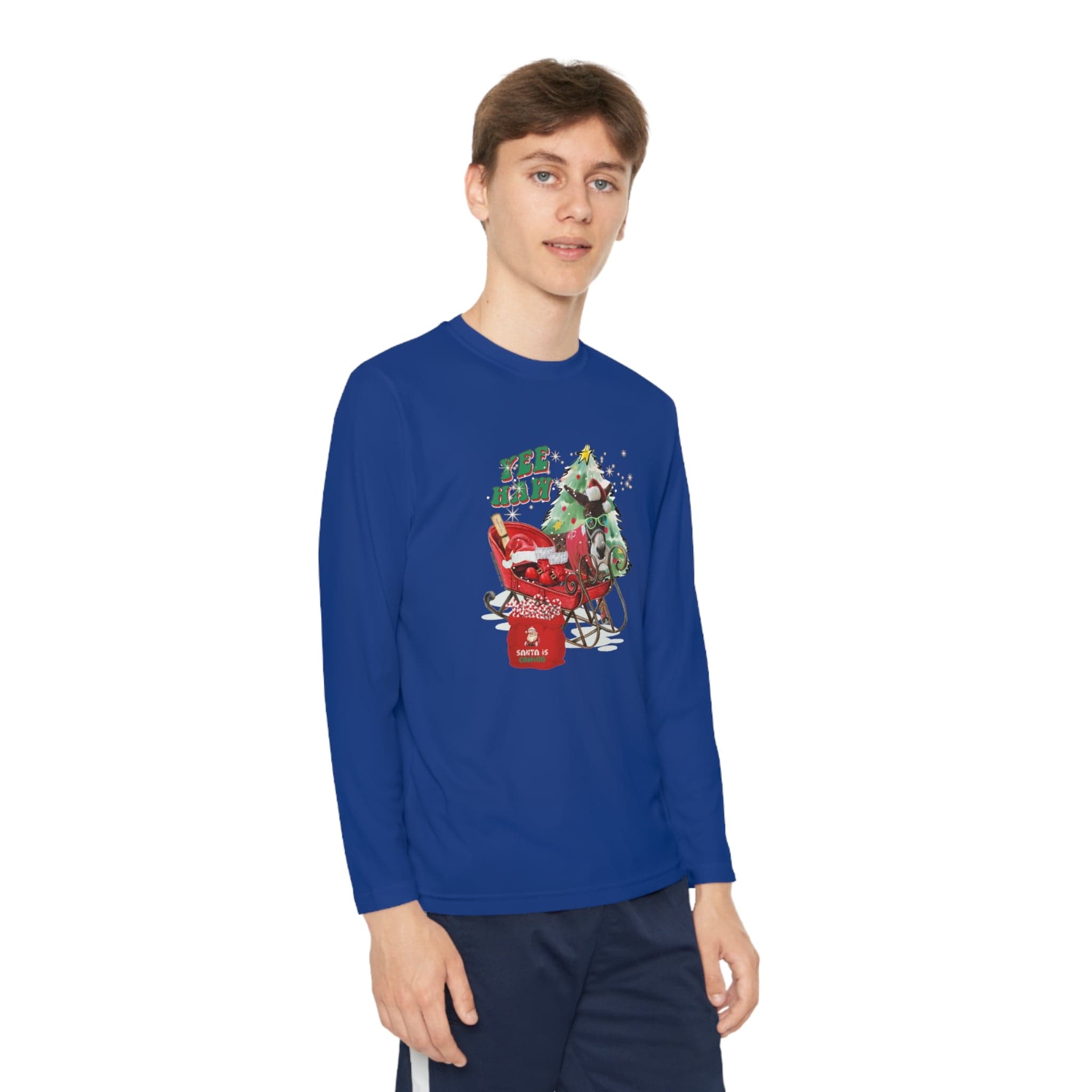 Urban SoulShine & co Kids clothes YEE HAW Donkey Claus Long Sleeve Competitor Tee (Youth Unisex)