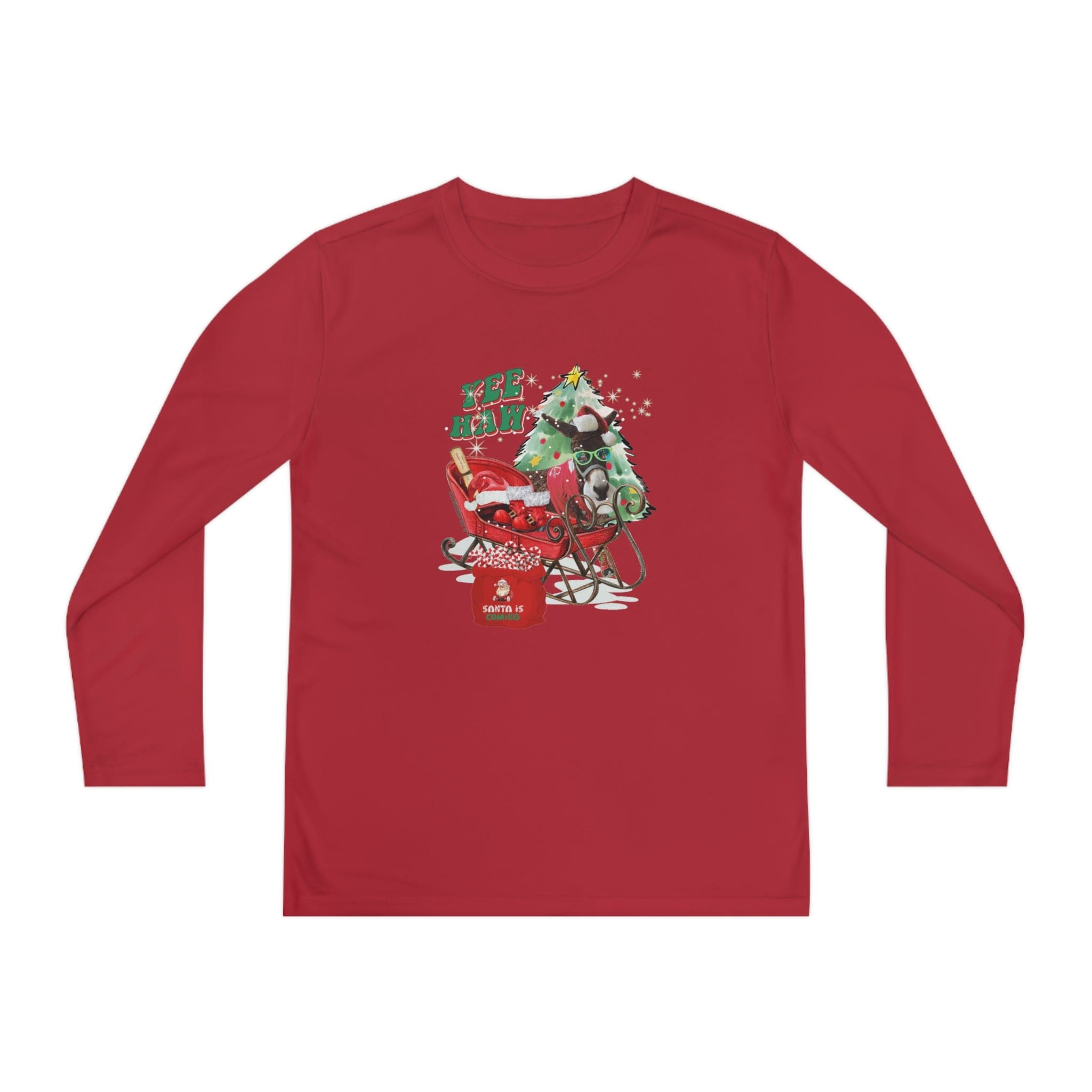 Urban SoulShine & co Kids clothes YEE HAW Donkey Claus Long Sleeve Competitor Tee (Youth Unisex)