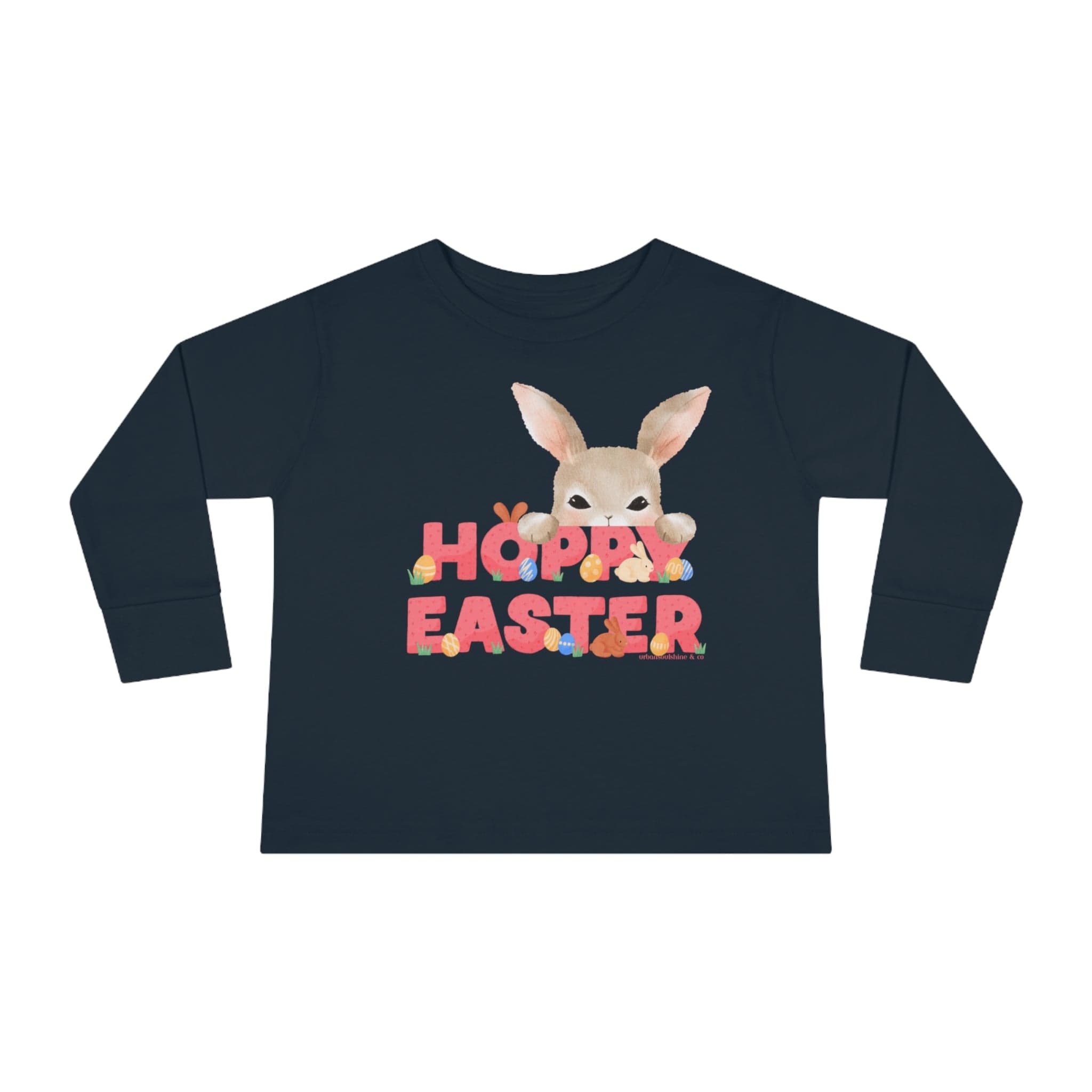 Urban SoulShine & co Kids long sleeve Navy / 2T HOPPY Easter Long Sleeve Tee (Toddler)