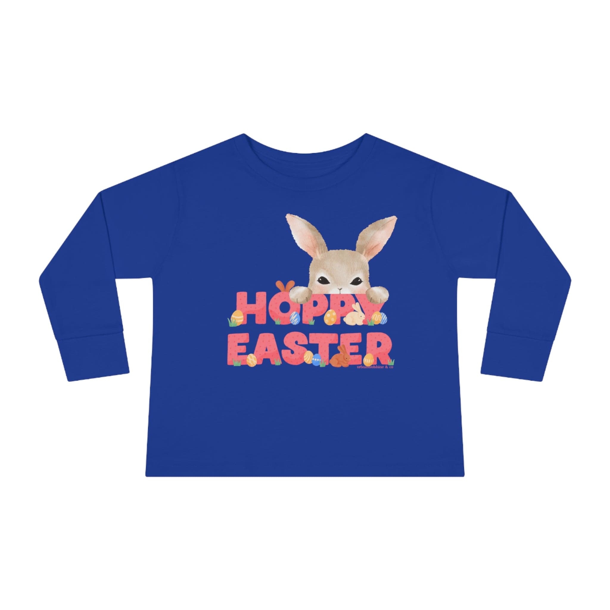 Urban SoulShine & co Kids long sleeve Royal / 2T HOPPY Easter Long Sleeve Tee (Toddler)