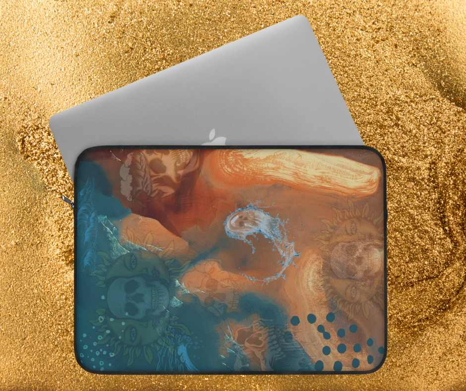 Urban SoulShine & co Laptop Sleeve Abstract Skull Island Custom Laptop Sleeve