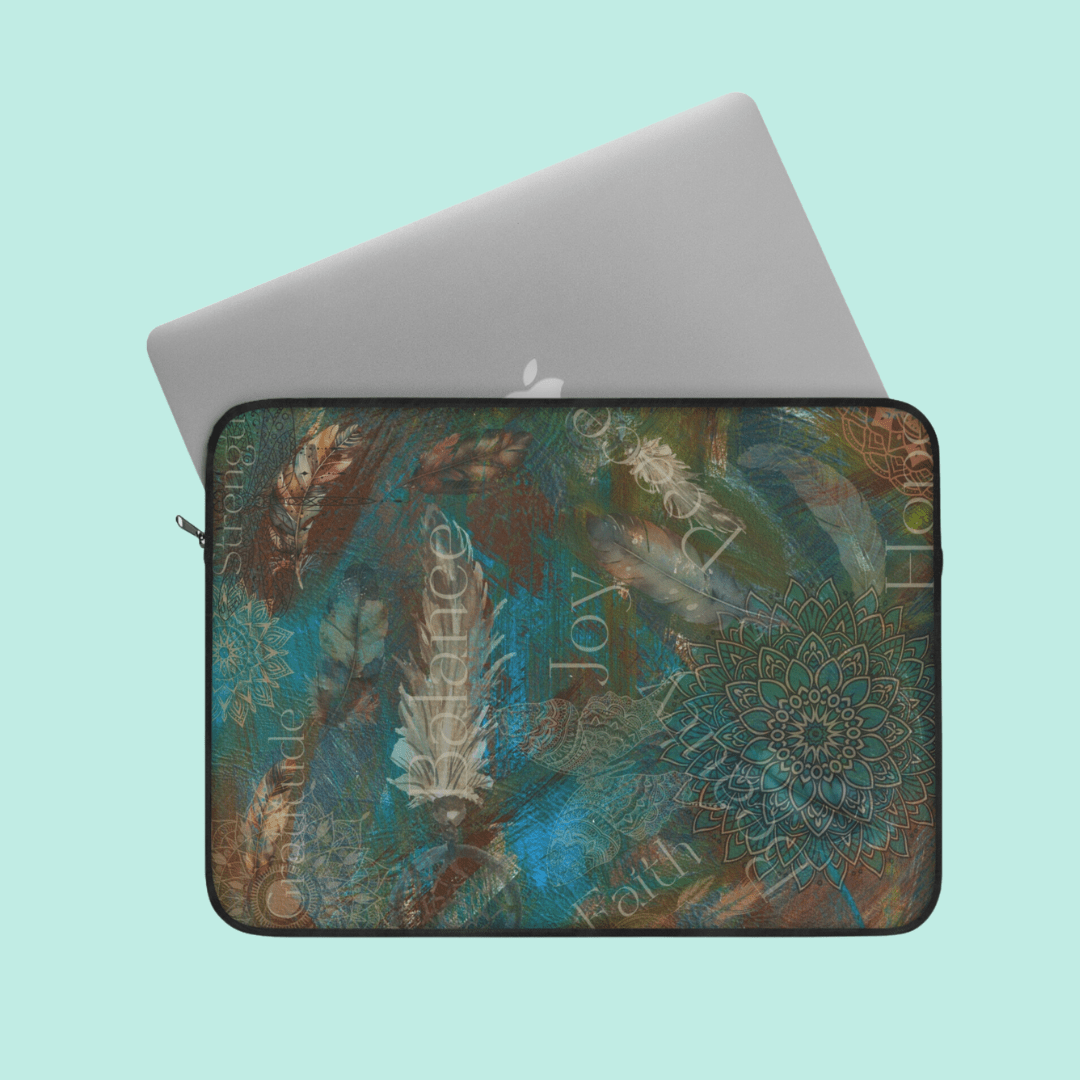 Urban SoulShine & co Laptop Sleeve Light As A Feather Inspirational Mantra Laptop Sleeve