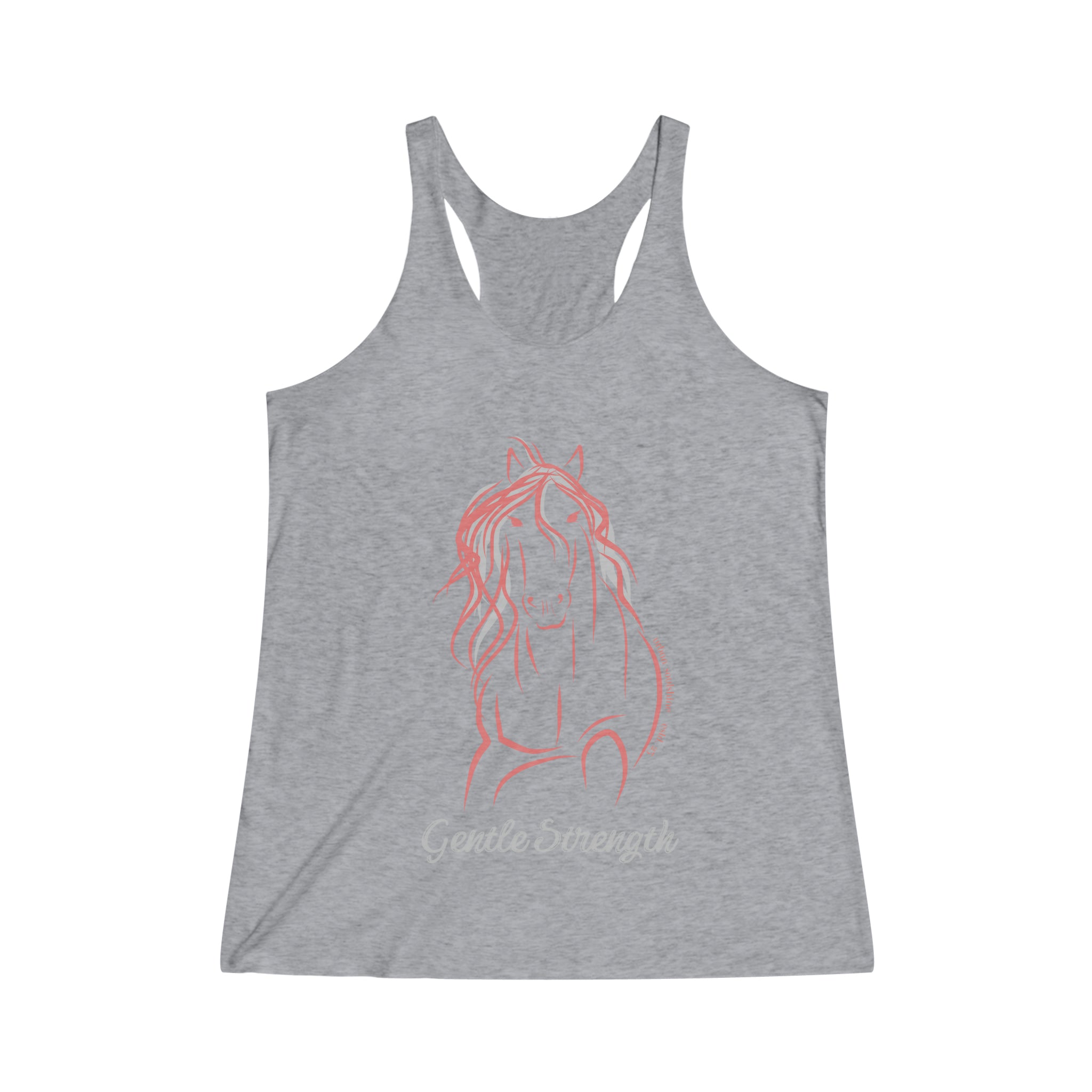 Urban SoulShine & co Light Weight Racerback Tank Top XS / Tri-Blend Premium Heather Gentle Strength Horse Light Weight Racerback Tank