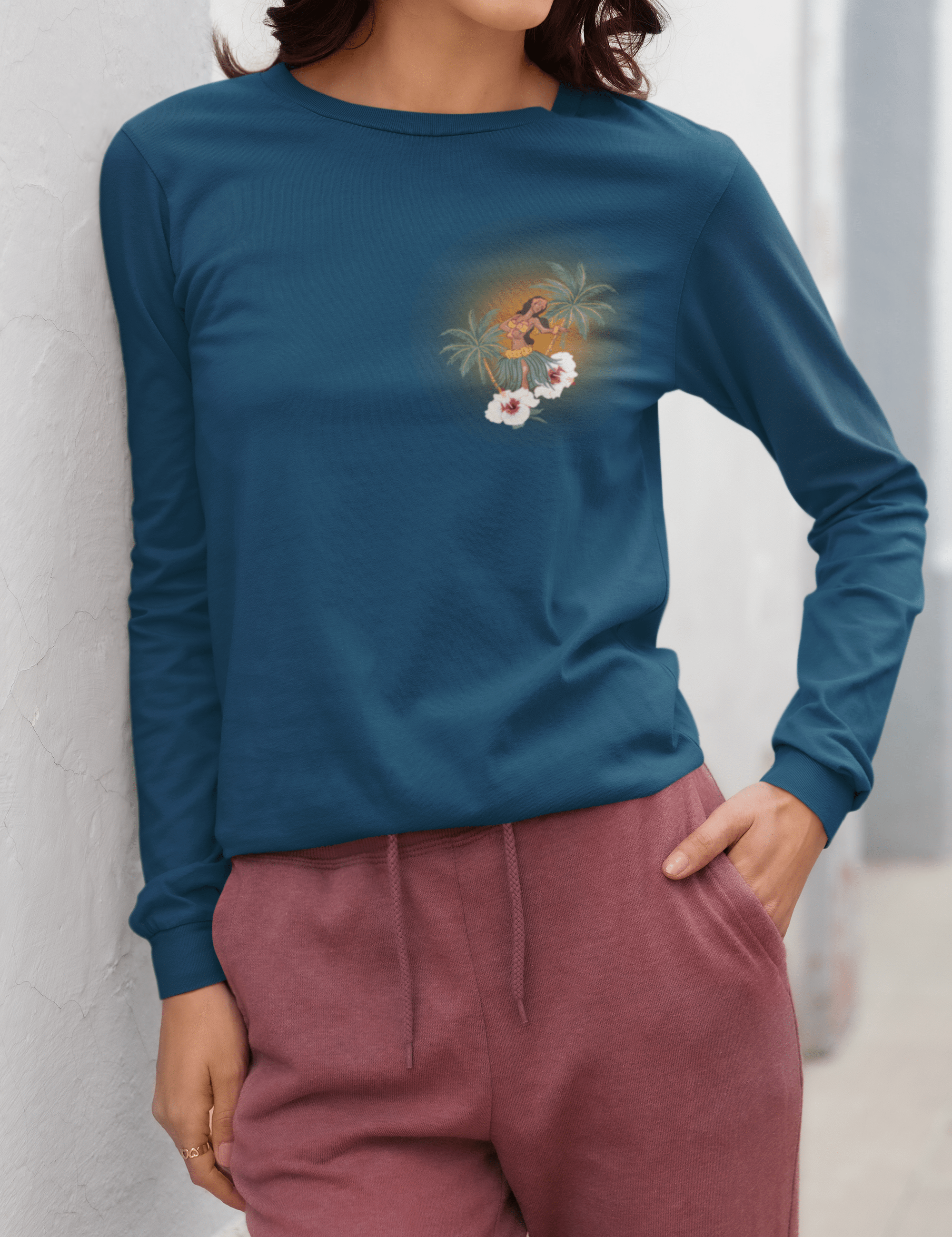 Urban SoulShine & co Long-sleeve ALOHA Vibes Long Sleeve Tee (unisex)