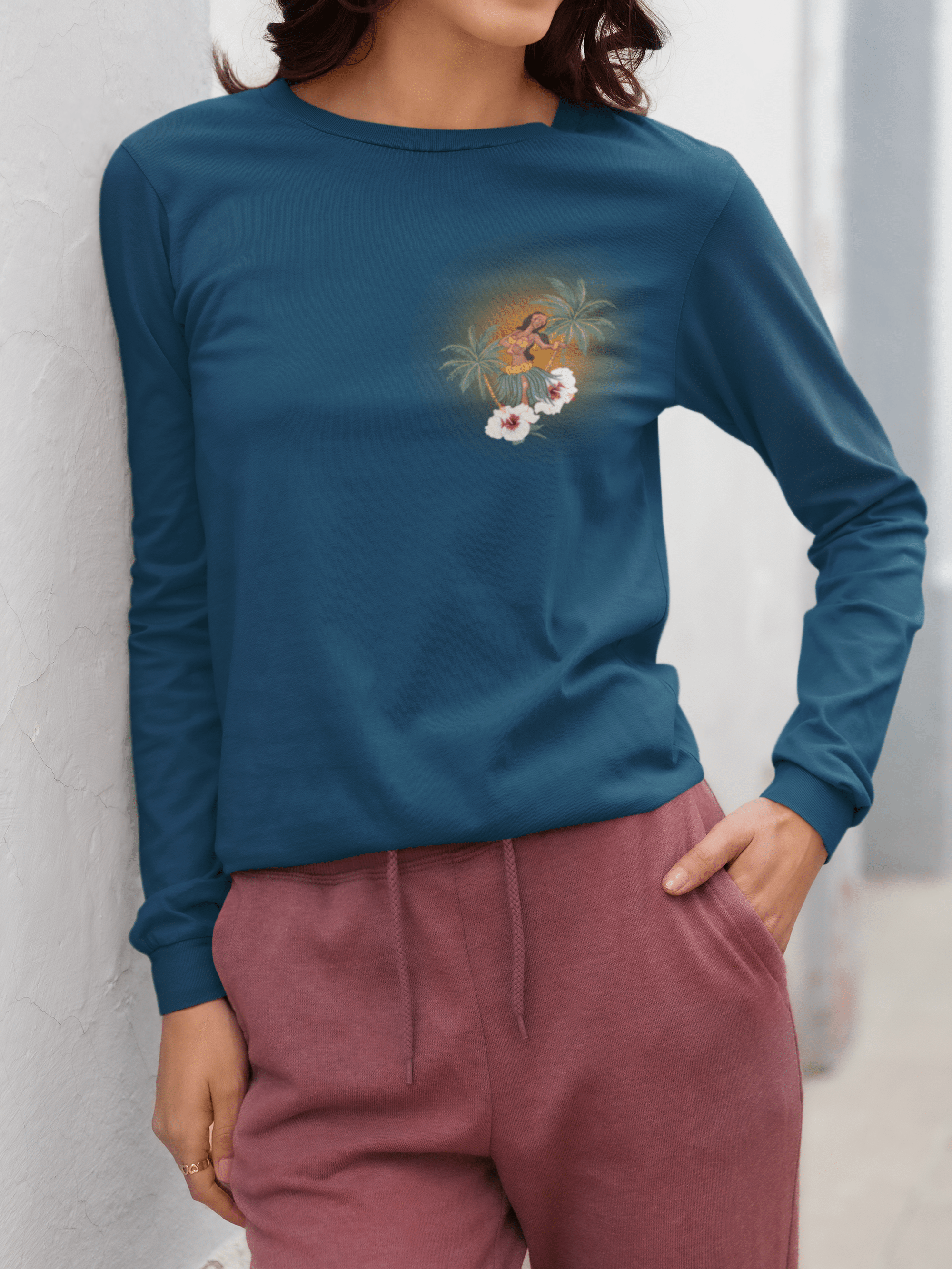 Urban SoulShine & co Long-sleeve ALOHA Vibes Long Sleeve Tee (unisex)